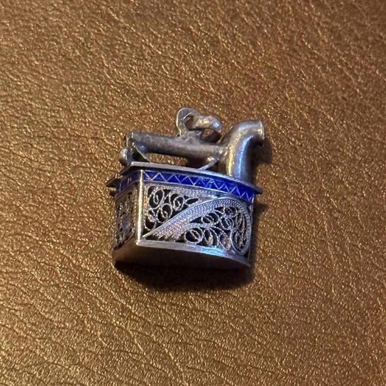Designer Vintage Sterling Silver Teacup Pendant/Charm Size ONE SIZE - 2 Thumbnail