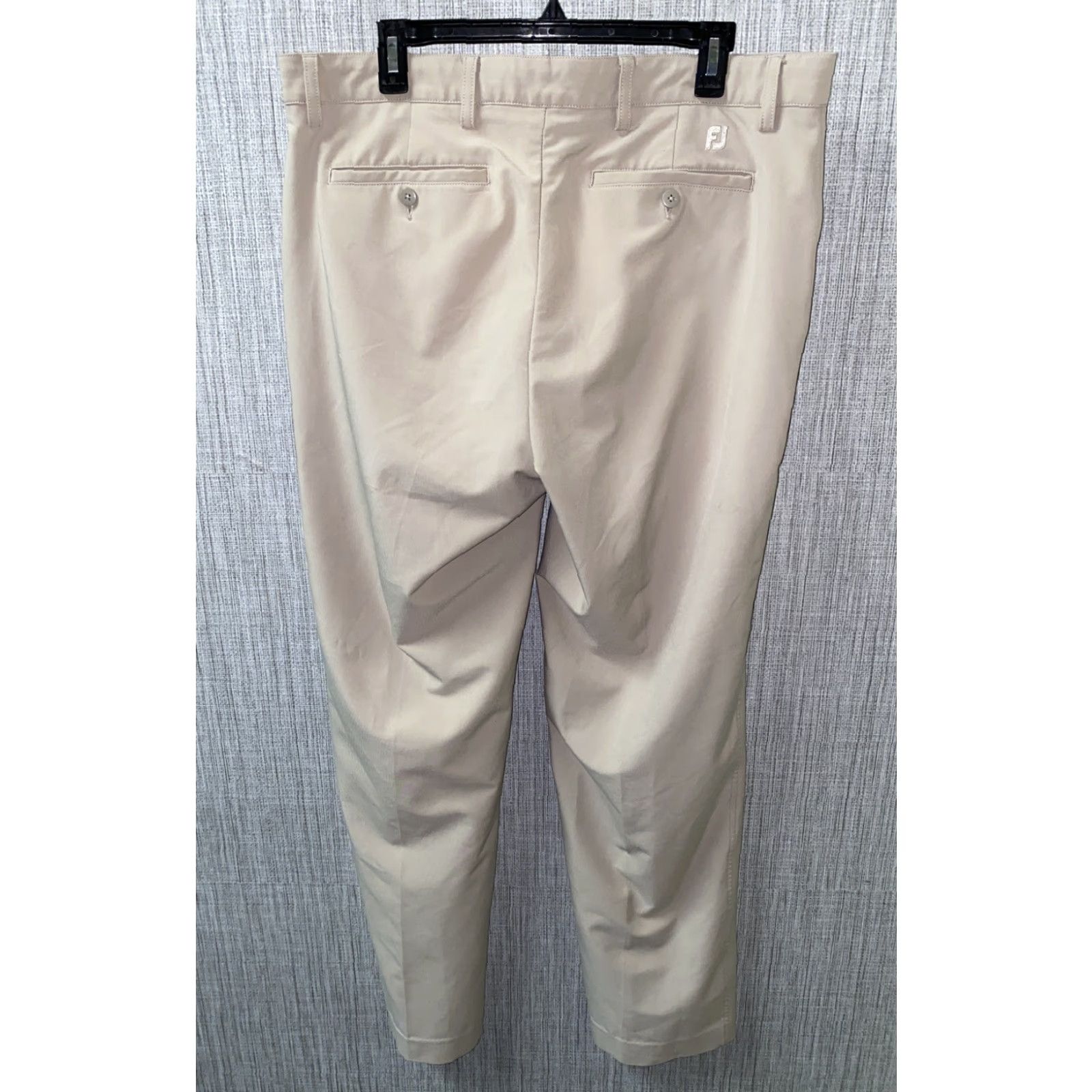 Footjoy FootJoy Mens Beige Polyester Zip Fly Golf Pants Size 37 X 32 Regular Men Size US 37 - 4 Thumbnail