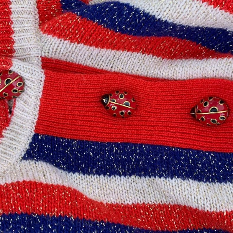 Gucci Gucci Color-blocked rabbit embroidered wool striped sweater Size US XS / EU 42 / 0 - 5 Thumbnail