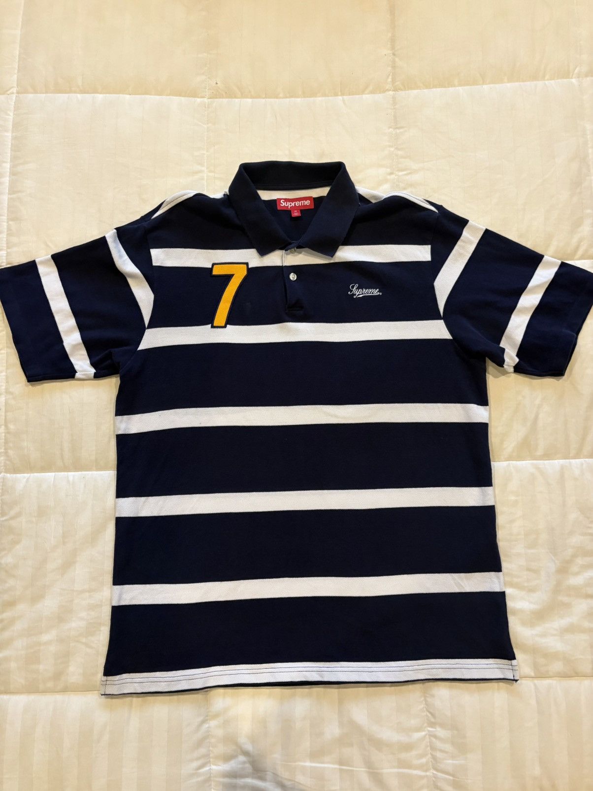 トップス supreme Stripe Velour Polo Supreme Supreme Stripe Velour Polo | Grailed