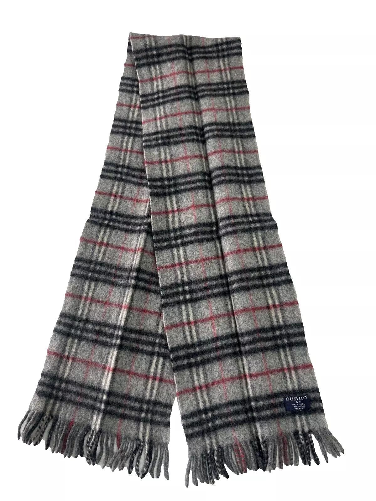 Burberry Burberry Classic Check Grey 100% Lambswool Unisex Scarf Size ONE SIZE - 1 Thumbnail