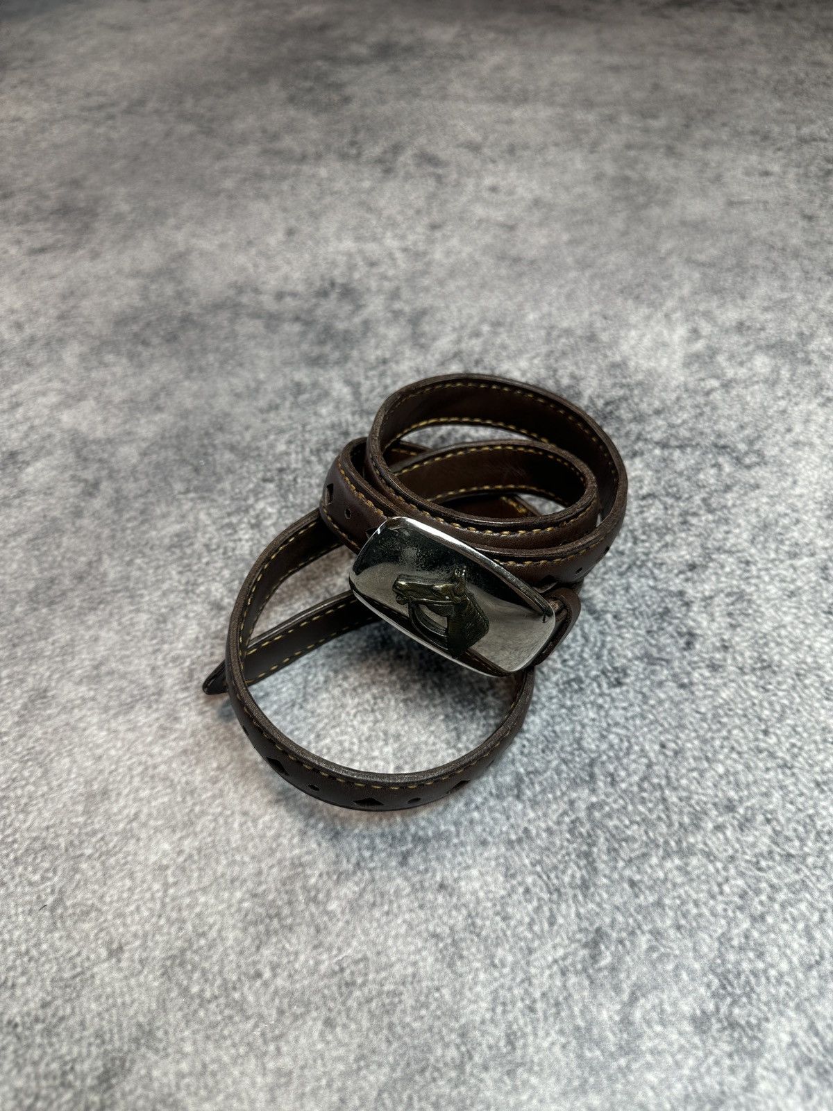 Other Y2K Vintage Horse Logo Leather Belts Streetwear Hype Casual Size ONE SIZE - 2 Thumbnail