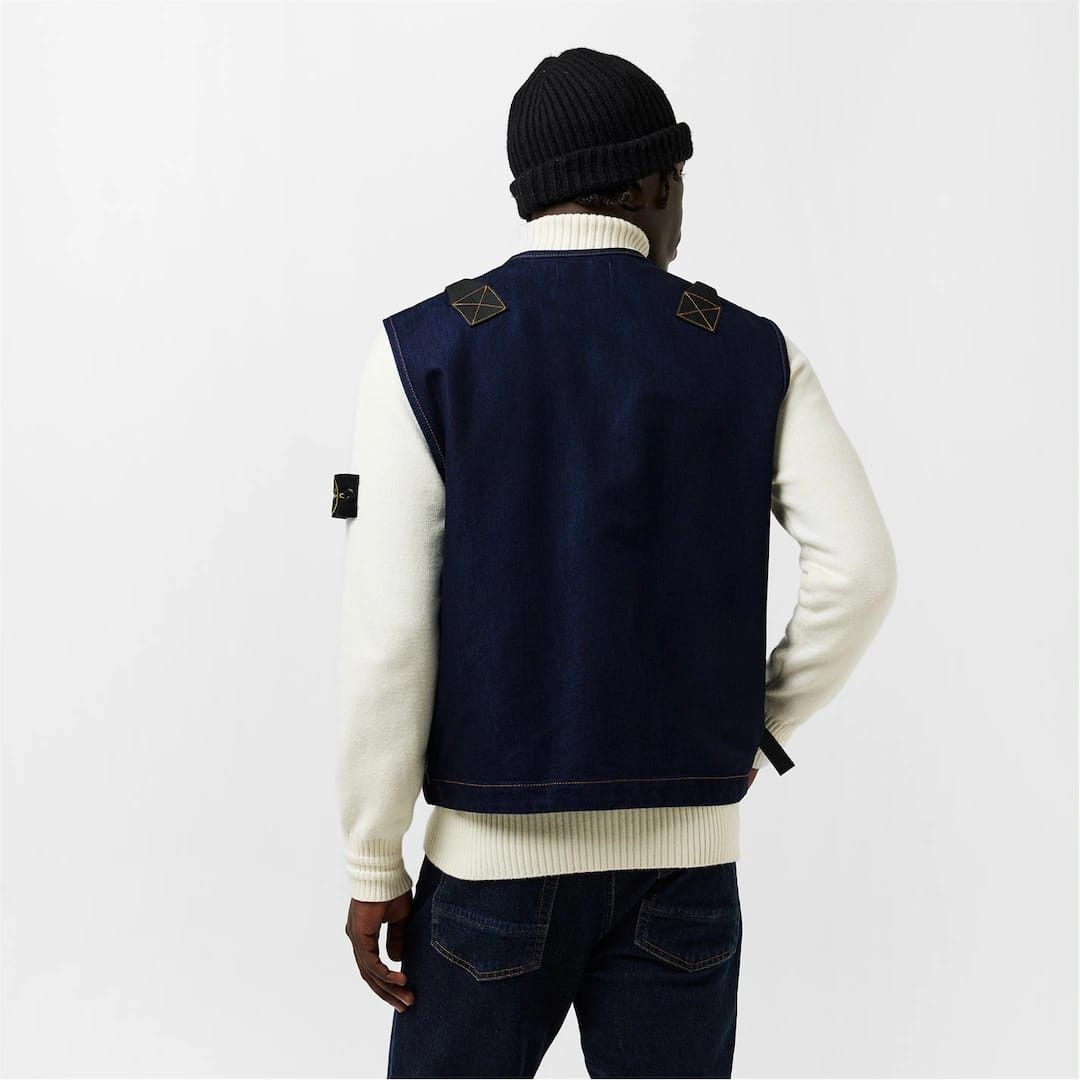 Stone Island o1g2r1mq0526 Denim Research Sleeveless Gilet in Blue Size US S / EU 44-46 / 1 - 4 Thumbnail