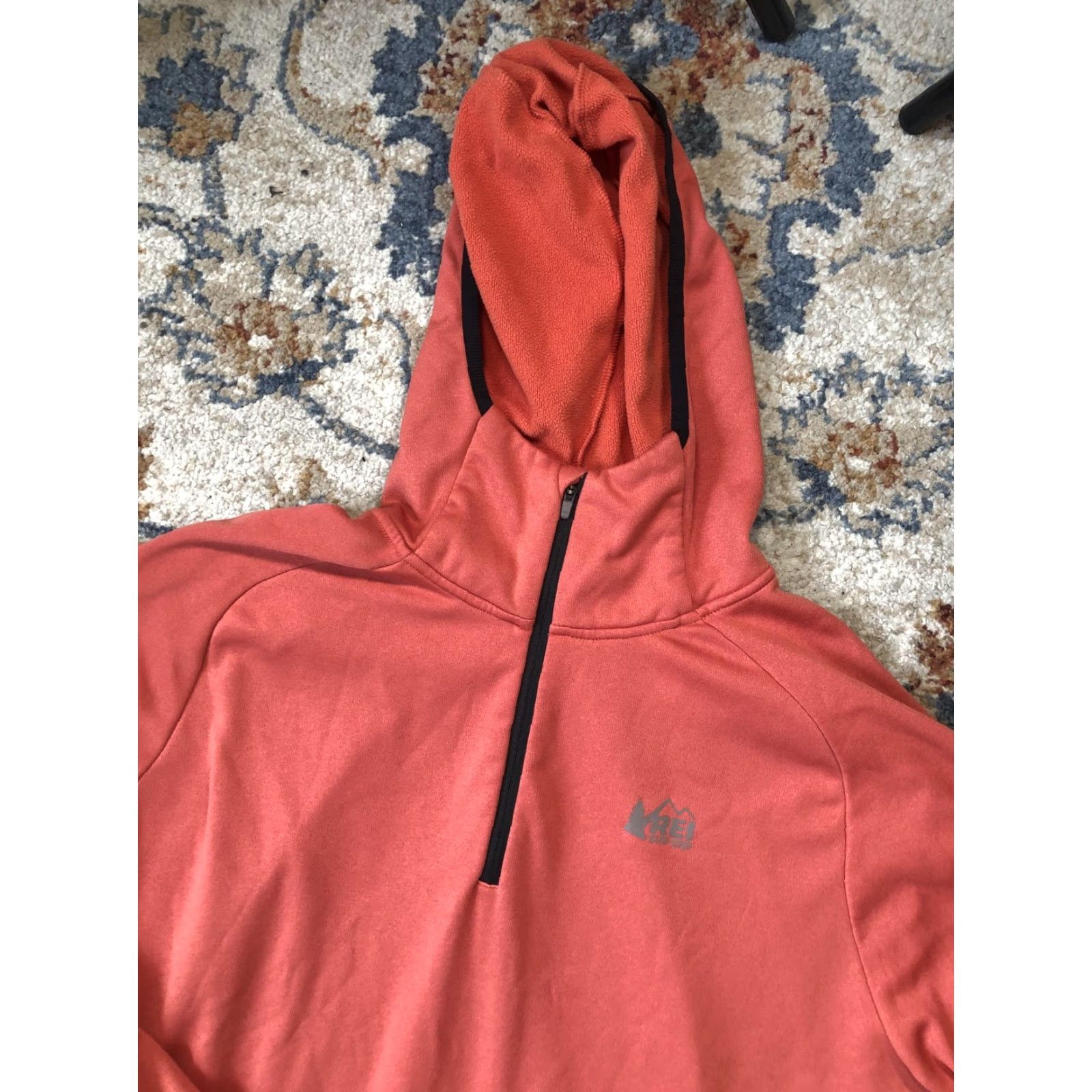 Vintage REI Co-op Pullover Hoodie Mens Large Red Fleece Lined Quarter Zip Outdoor Hiking Size US L / EU 52-54 / 3 - 6 Thumbnail
