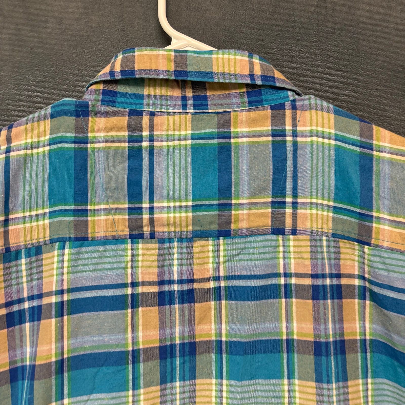 Other True Rock 3X Short Sleeve Plaid Button Shirt Blue Green Size US XXL / EU 58 / 5 - 8 Thumbnail