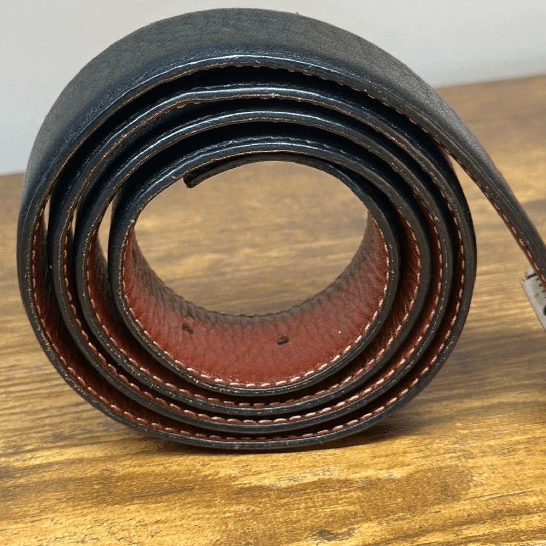 Vintage VINTAGE No Brand Belt Men Reversible Leather Black Brown Made in Italy 10683 Belt M Brown Mens 42” without Buckle W 1.25” Size ONE SIZE - 3 Thumbnail