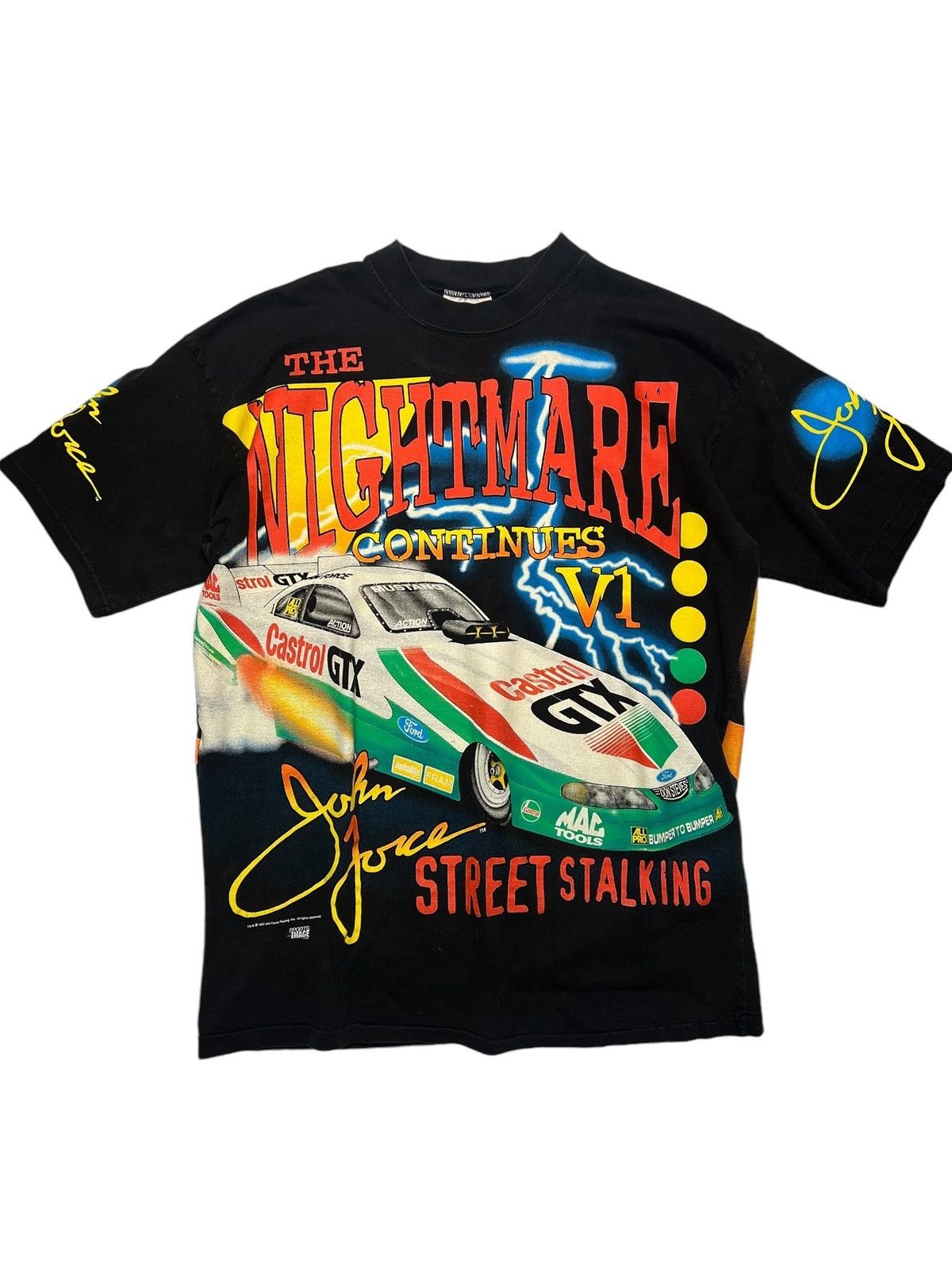NASCAR × Vintage 1997 John Force The Nightmare Drag Racing Shirt Size US L / EU 52-54 / 3 - 1 Thumbnail