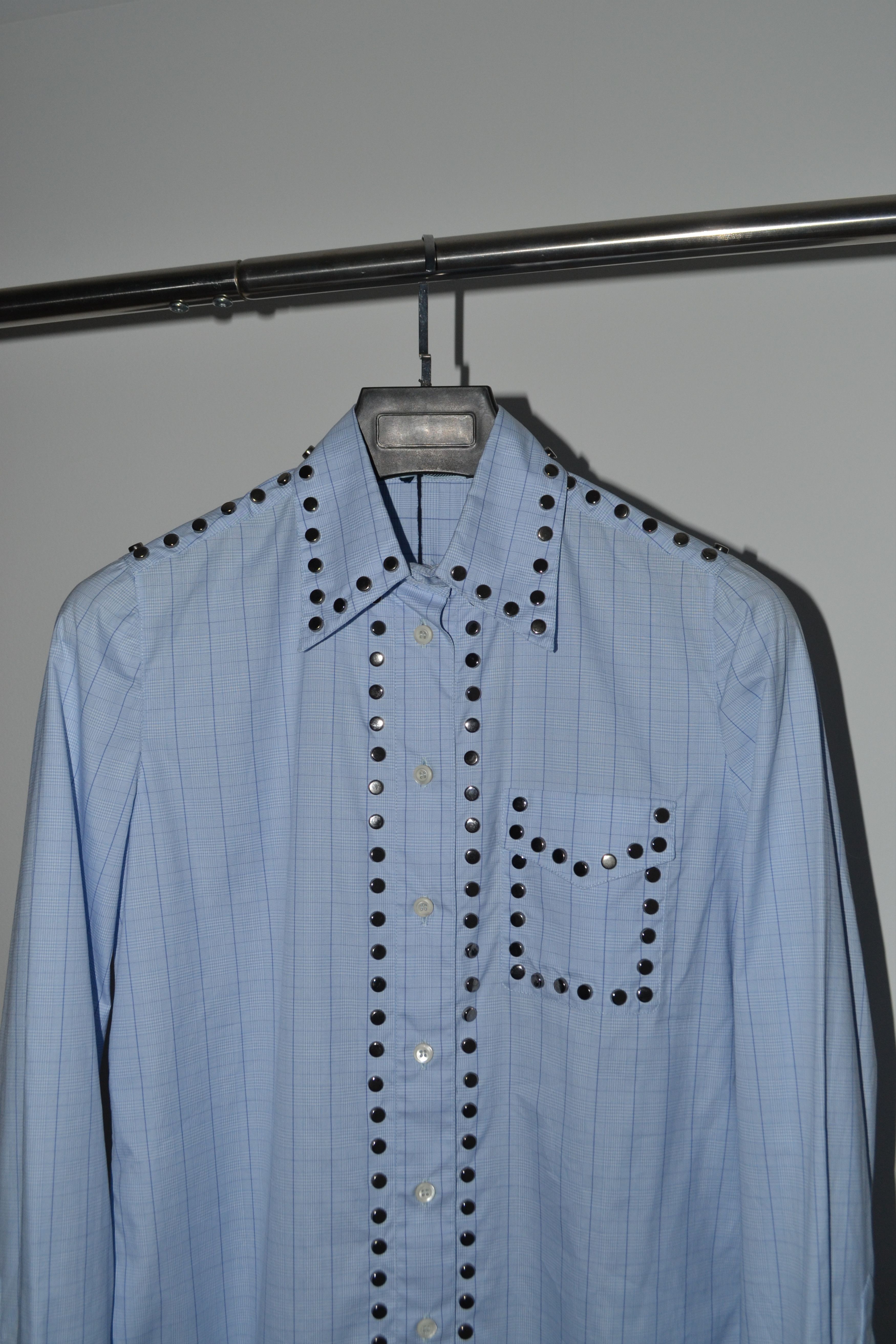 Prada FW2017 Stud Embellished Button Up Shirt Size S / US 4 / IT 40 - 2 Thumbnail