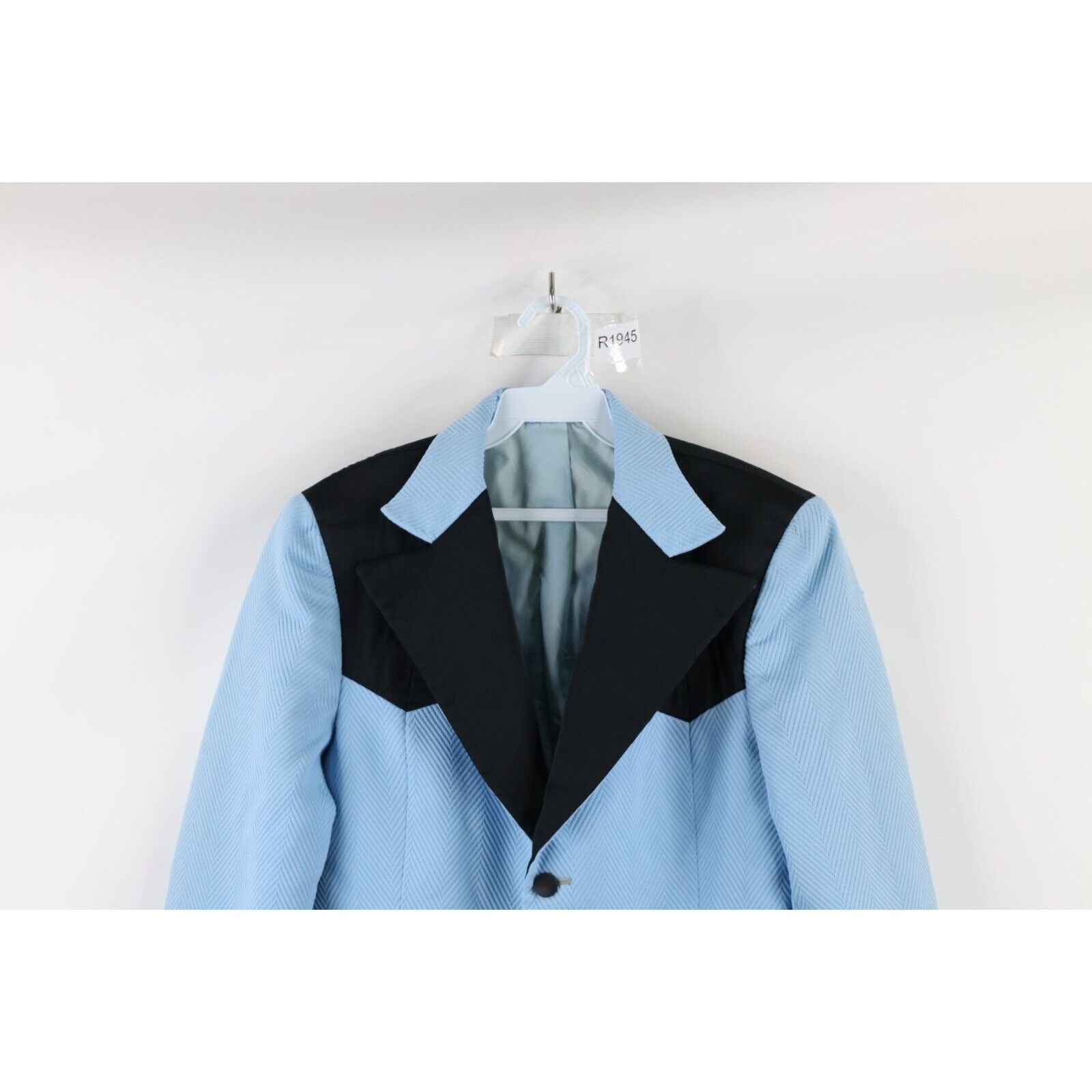 Vintage 60s Rockabilly Satin Trim Western Prom Tuxedo Jacket