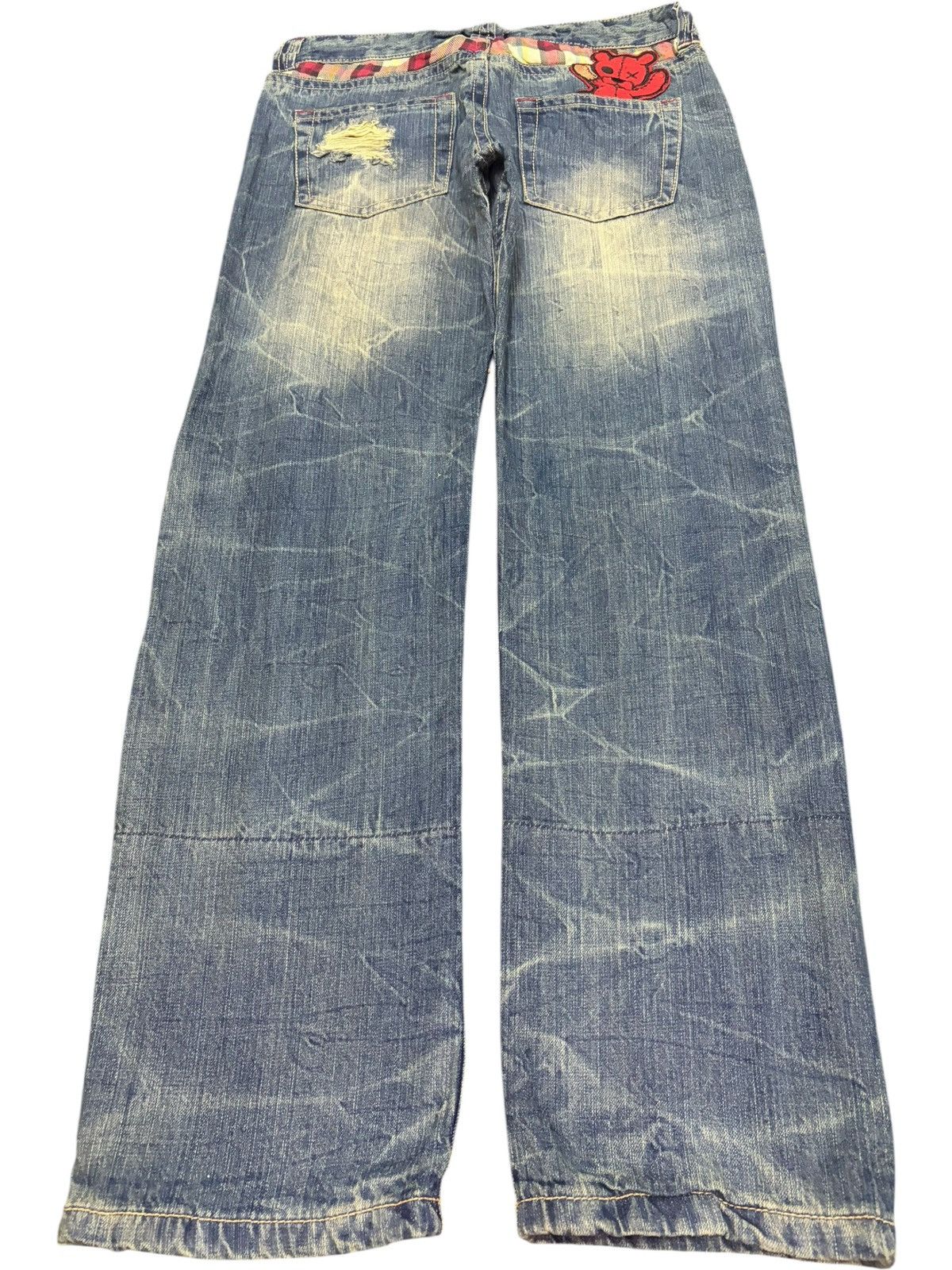 Ksubi Vintage Japanese Brand Faded Wash Patch Distress Jeans Size 30" / US 8 / IT 44 - 2 Thumbnail
