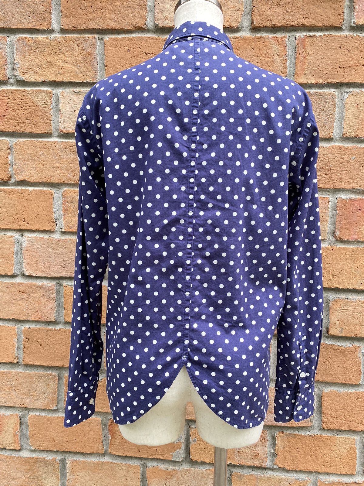 Frapbois FRAPBOIS Blue Long-Sleeve Shirt with White Polka Dots Size XS / US 0-2 / IT 36-38 - 2 Thumbnail