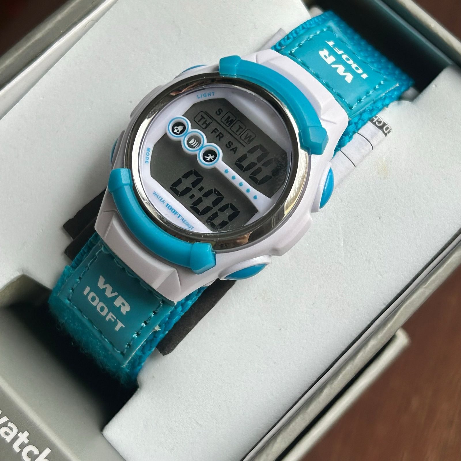 Other Blue & White Digital Watch Water Resistant New Battery Size ONE SIZE - 2 Thumbnail