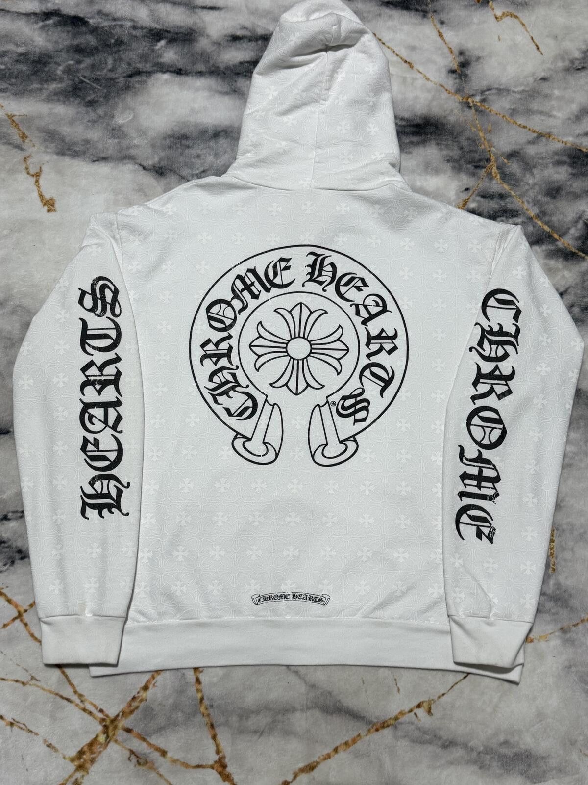 Chrome Hearts Chrome Hearts Reflective Monogram Hoodie White - S Size US S / EU 44-46 / 1 - 1 Thumbnail
