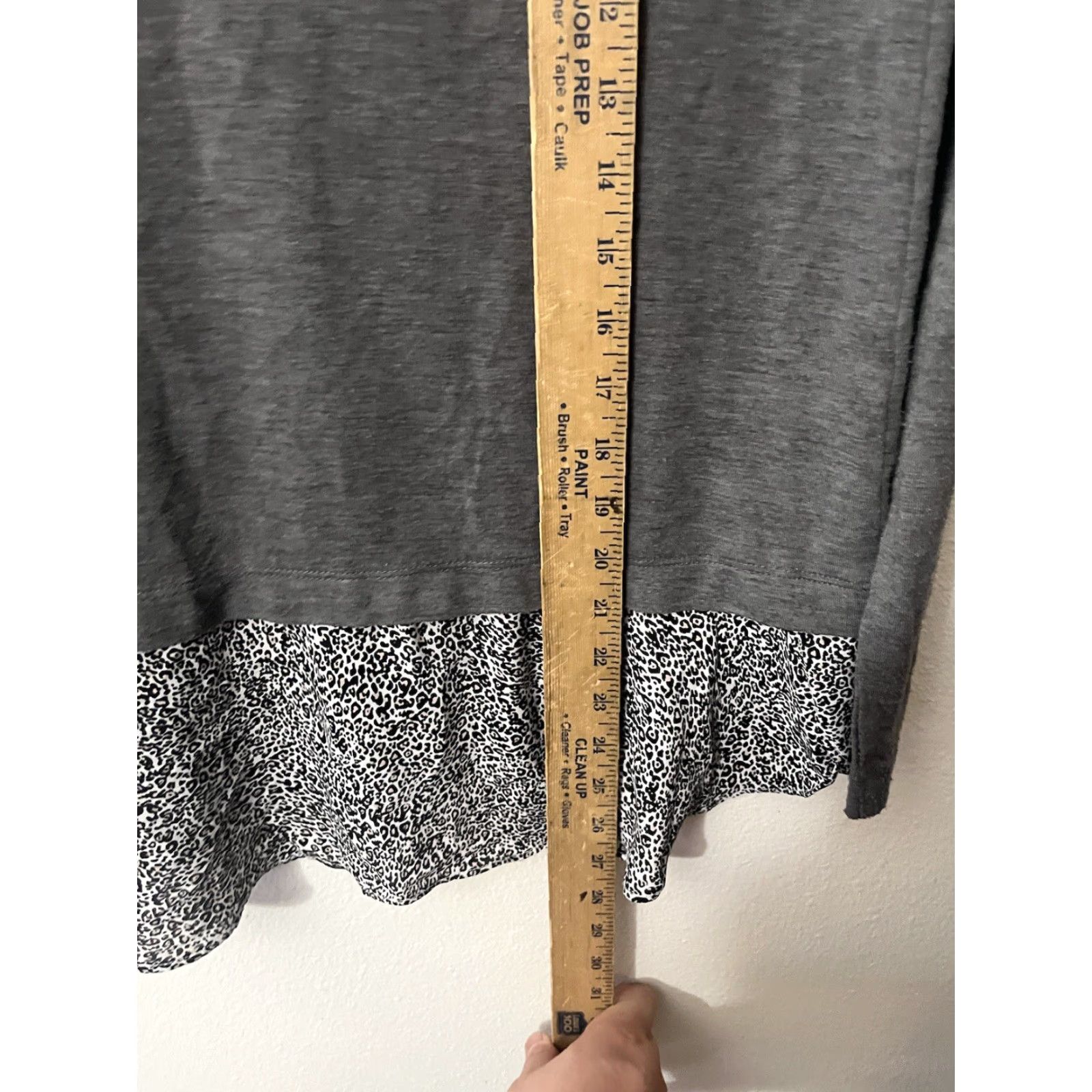 Loft LOFT Women's Sweater Long Sleeve Mixed Media Gray Print Small Petite Size S / US 4 / IT 40 - 5 Thumbnail