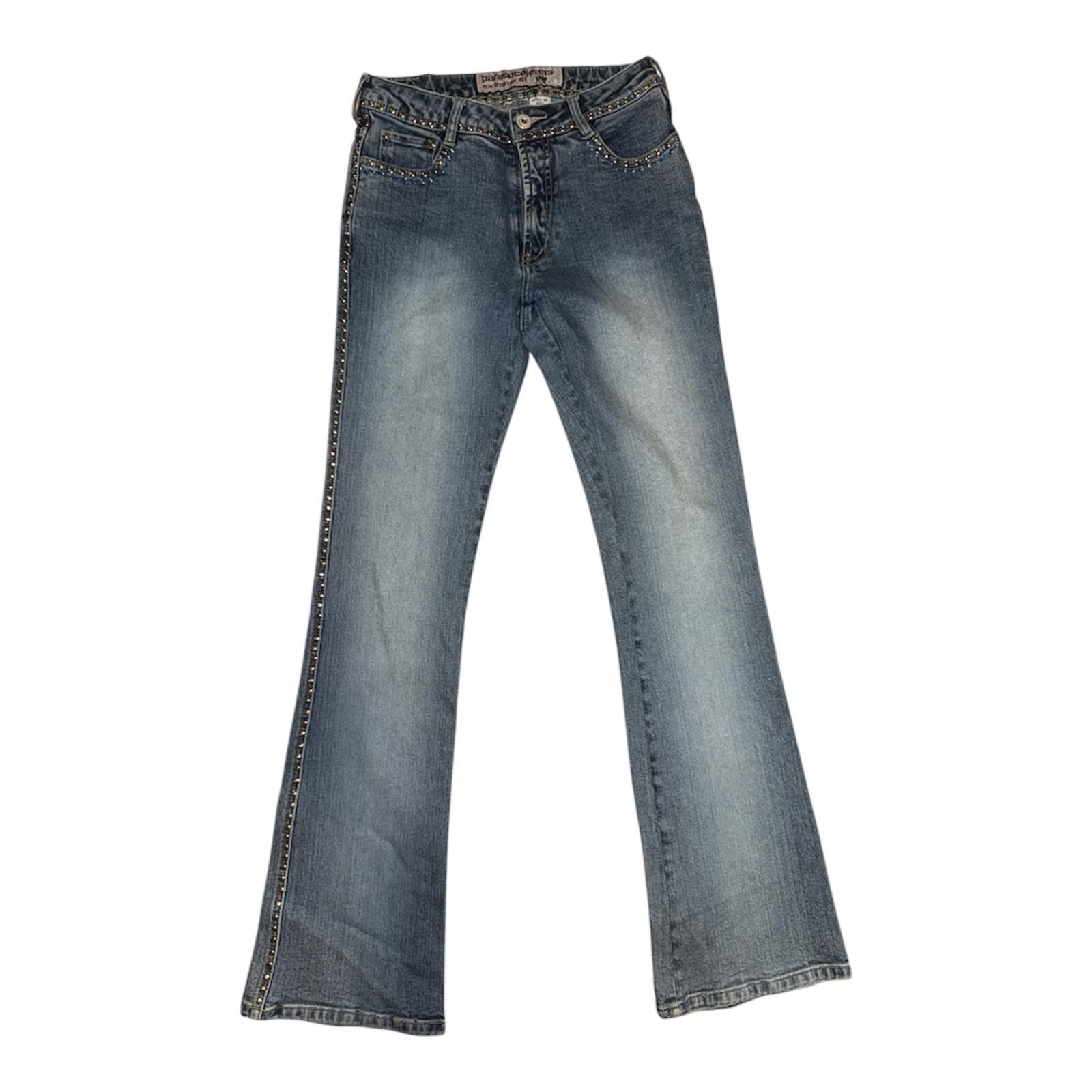 Other Parasuco Low Rise Flare Studded Jeans Sz 26 Vintage Y2K Size 26" / US 2 / IT 38 - 1 Thumbnail