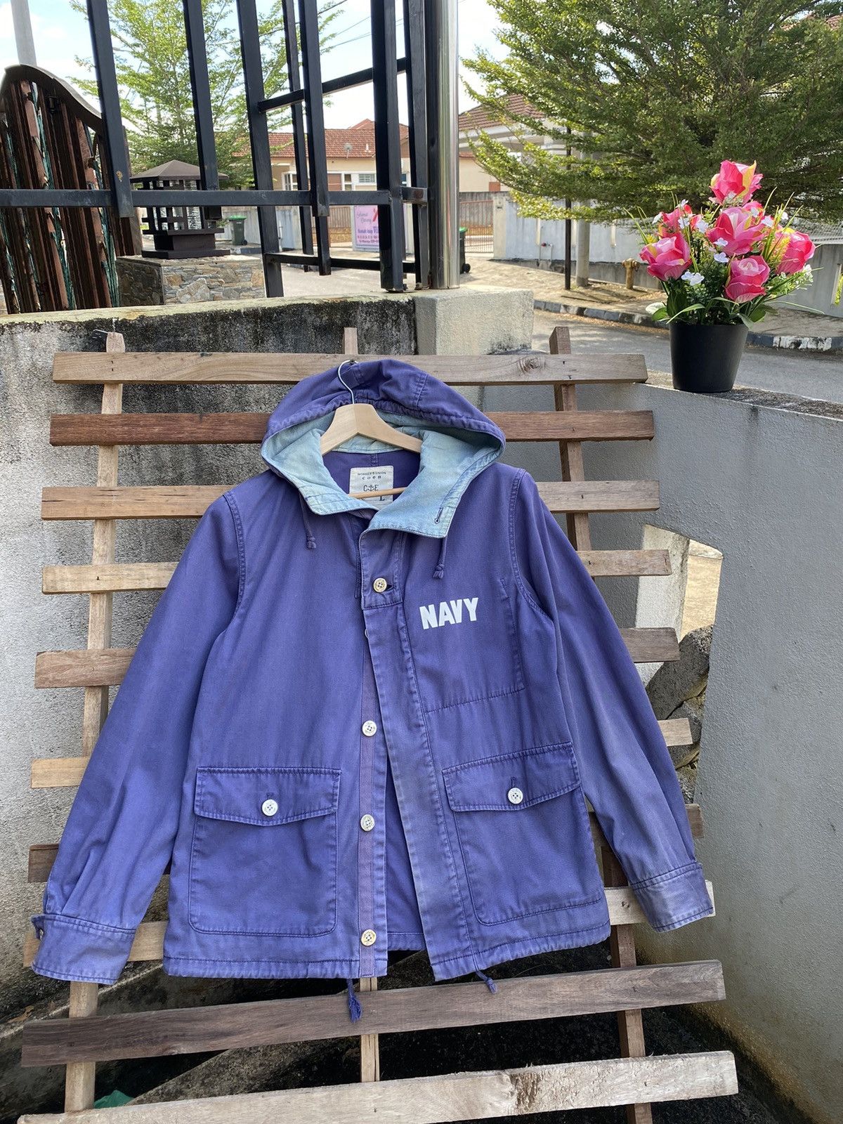 Vintage Vintage Sunfaded Coen Navy Button Jacket Size US L / EU 52-54 / 3 - 1 Thumbnail