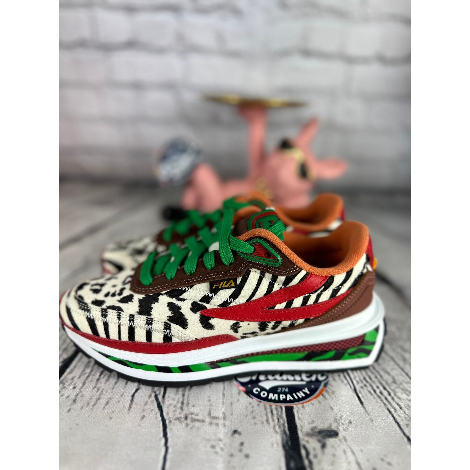 Fila FILA Renno Zero Womens 5 Green Animal Zebra Leopard Sneakers Size US 5 / IT 35 - 7 Thumbnail