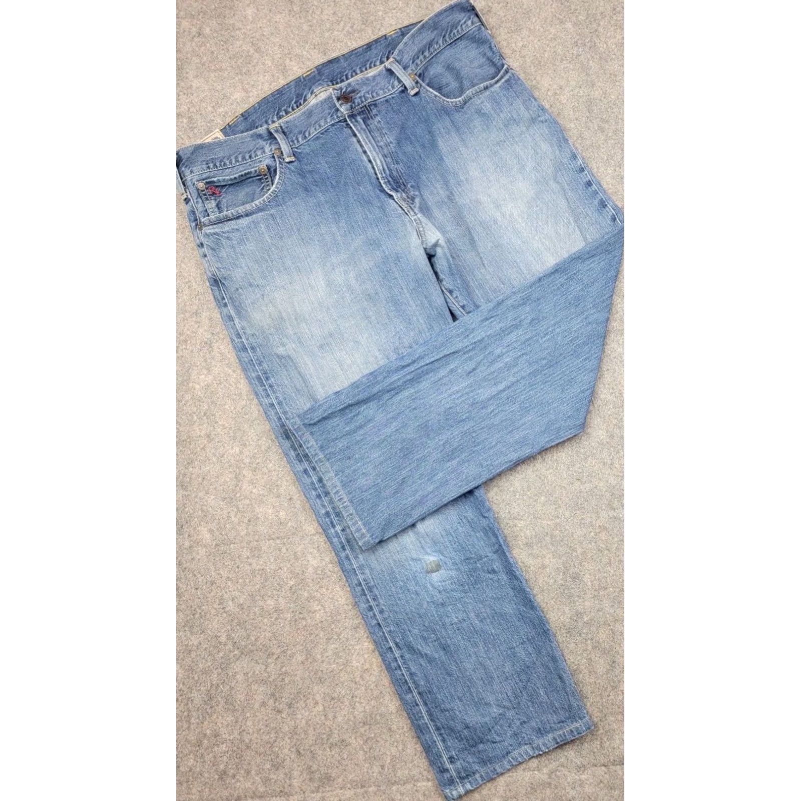 Polo Ralph Lauren Polo Ralph Lauren Jeans Mens 38x30 Hampton Straight Blue Denim, 5-Pocket, Logo Embroidered, Regular Fit, Solid Pattern, Zip Fly, Cotton - Mens Jeans Size US M / EU 48-50 / 2 - 2 Thumbnail