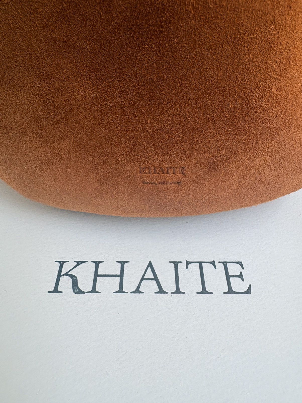 KHAITE Khaite Lotus Mini Suede Tote in caramel Size ONE SIZE - 3 Thumbnail