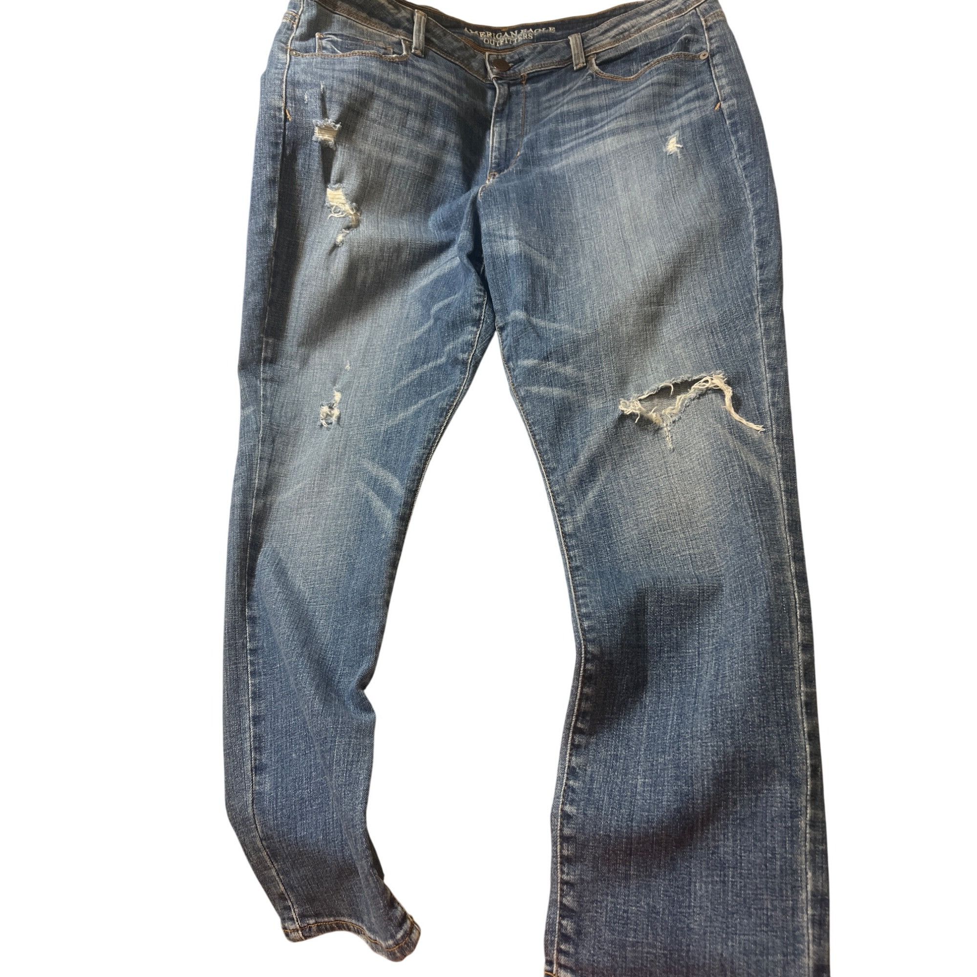 American Eagle Outfitters American Eagle Outfitters Super Skinny Jeans Distressed Deni Size 40" / US 18 - 1 Thumbnail