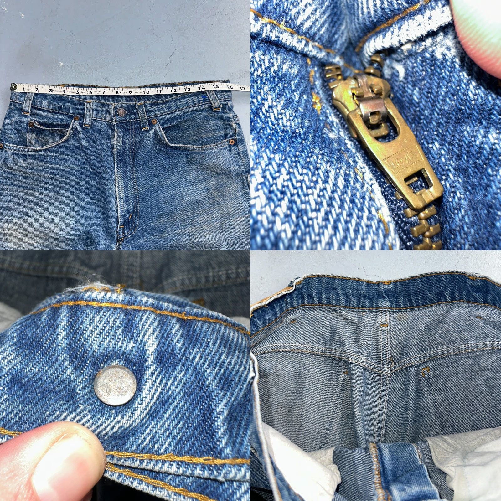 Levi's Levis 517 Vintage 80s USA Orange Tab Bootcut Flare Jeans Men 32x31 Blue Denim Cotton Regular Size US 32 / EU 48 - 9 Thumbnail