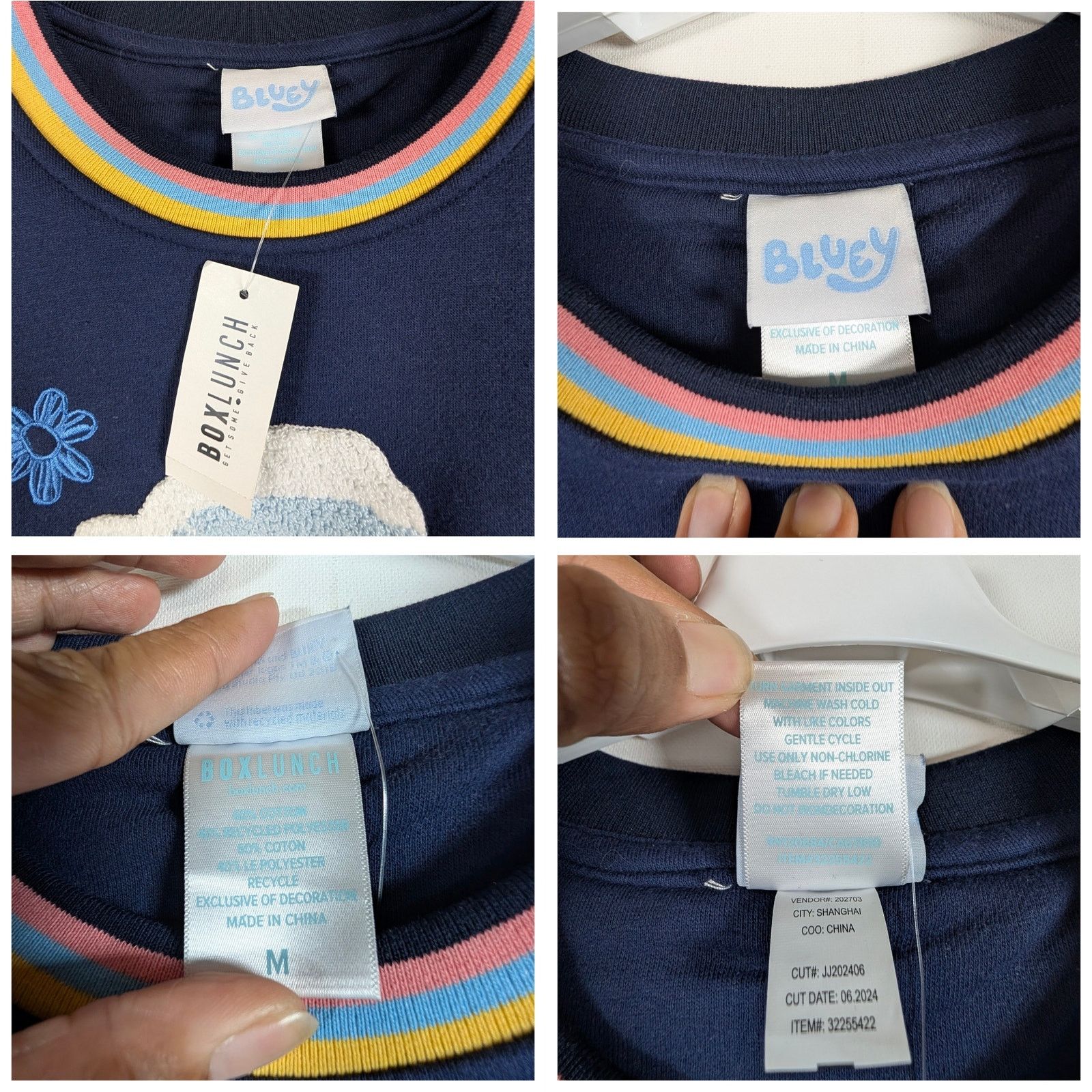 Unknown London Box Lunch Bluey Bingo & Bluey Floral Cloud Crewneck Sweater Size M / US 6-8 / IT 42-44 - 4 Thumbnail
