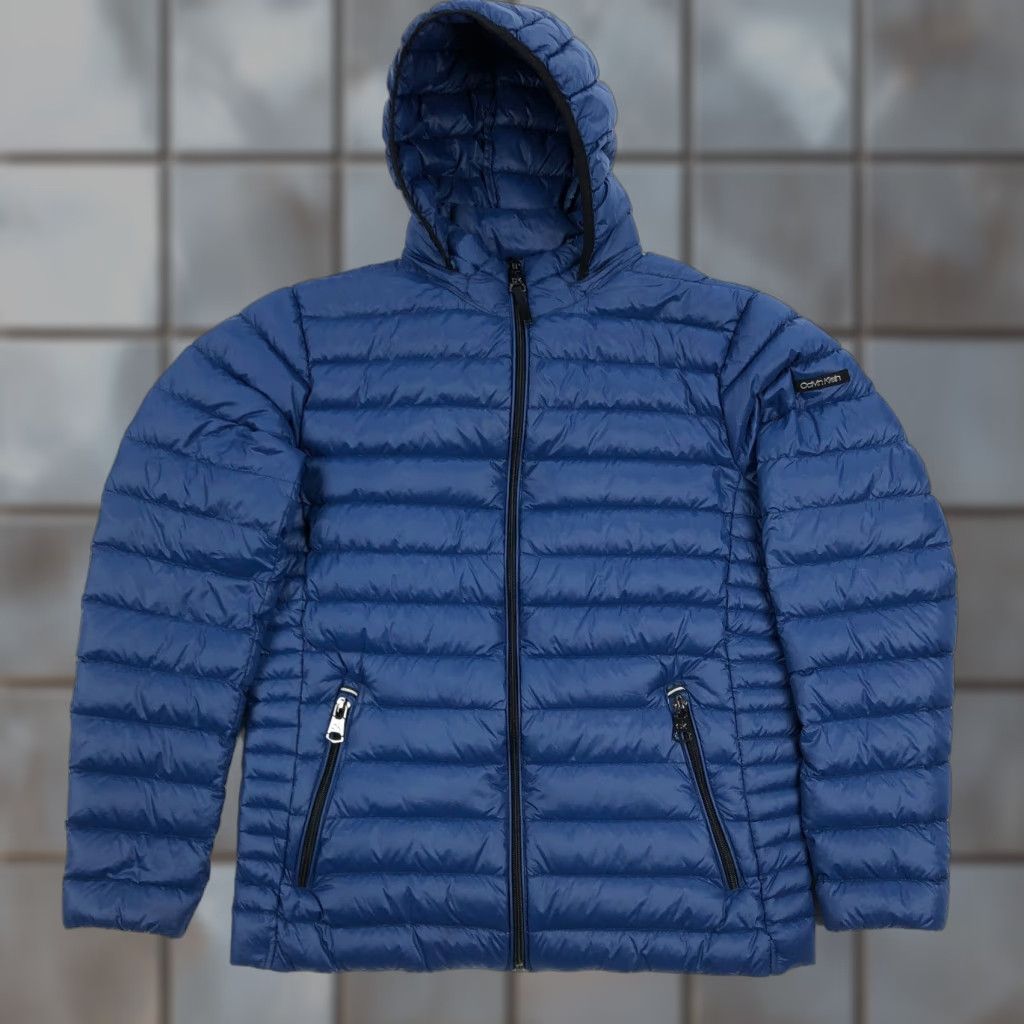 Calvin Klein Calvin Klein Down Jacket Womens M Premium Packable Quilted Hooded Full Zip Blue M CK Outdoors Winter Fall Womens Size M / US 6-8 / IT 42-44 - 1 Thumbnail