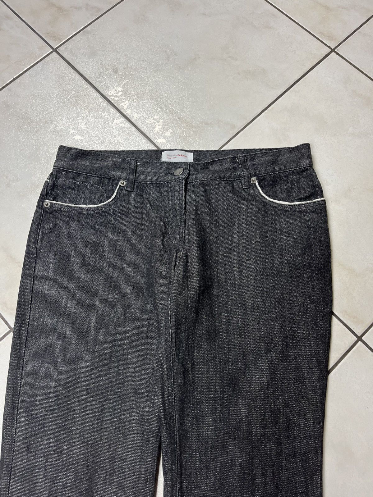 Vintage hussein chalayan archive raw denim goth jeans pants