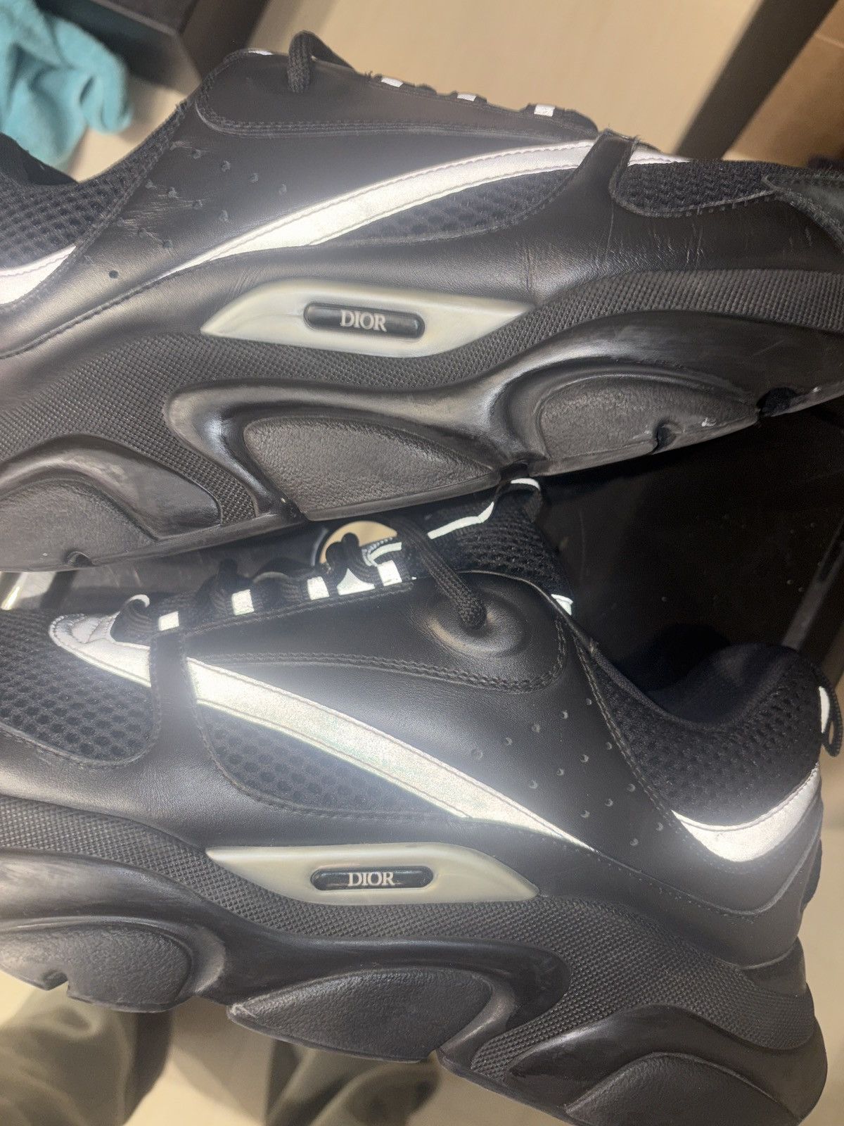 Dior Dior B22 Reflective Low Top Black Sneakers | Size 46 (13US) Size US 13 / EU 46 - 7 Thumbnail