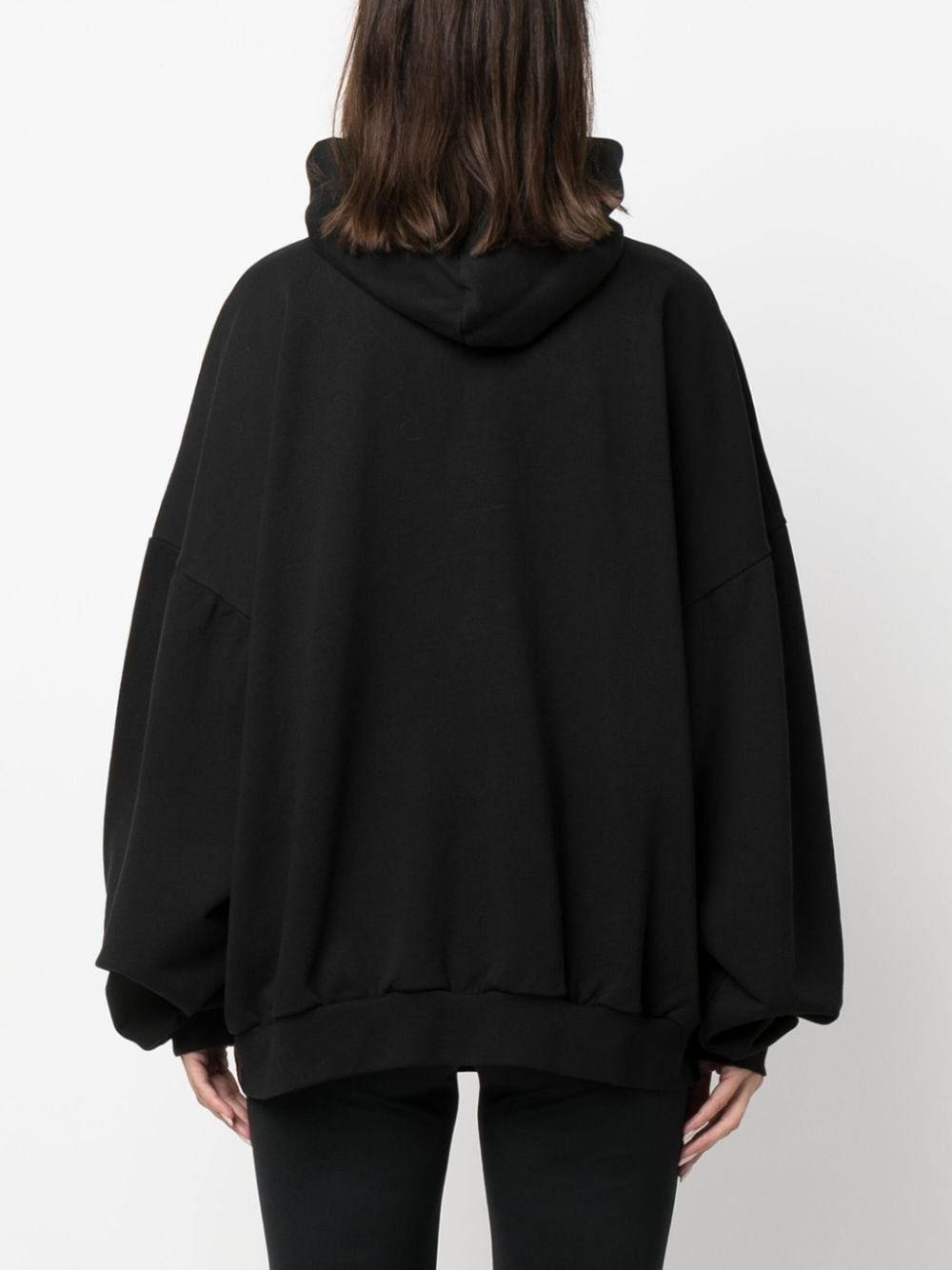 Balenciaga o1bcso1str0125 Back Flip Round Hoodie Oversized in Black Size XS / US 0-2 / IT 36-38 - 5 Thumbnail