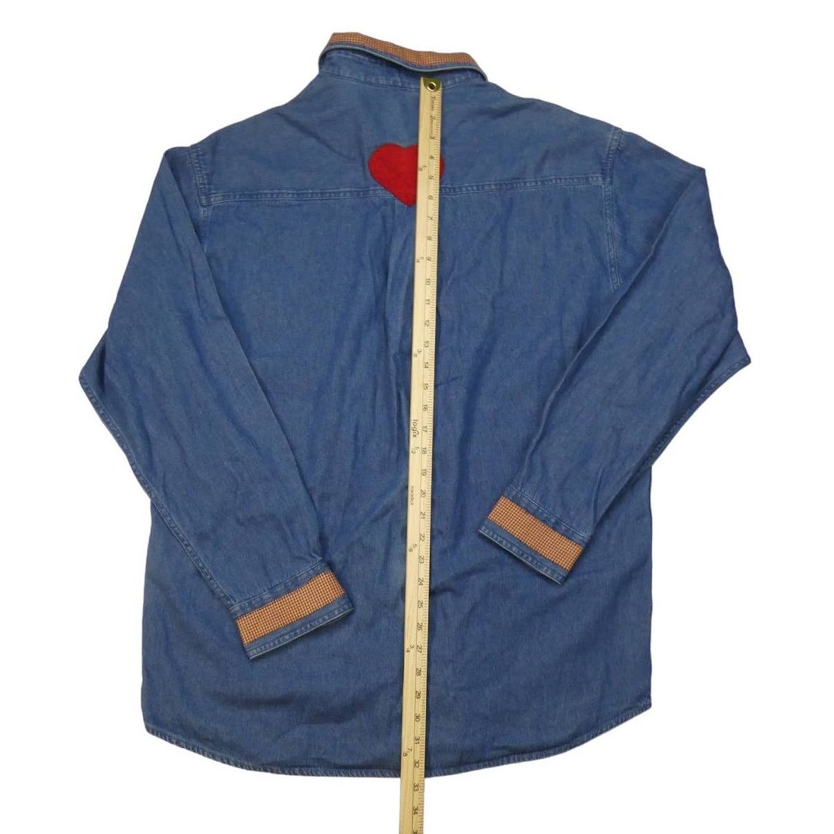 Club Room handmade Christmas Holiday button front denim shirt, Large Size L / US 10 / IT 46 - 4 Thumbnail