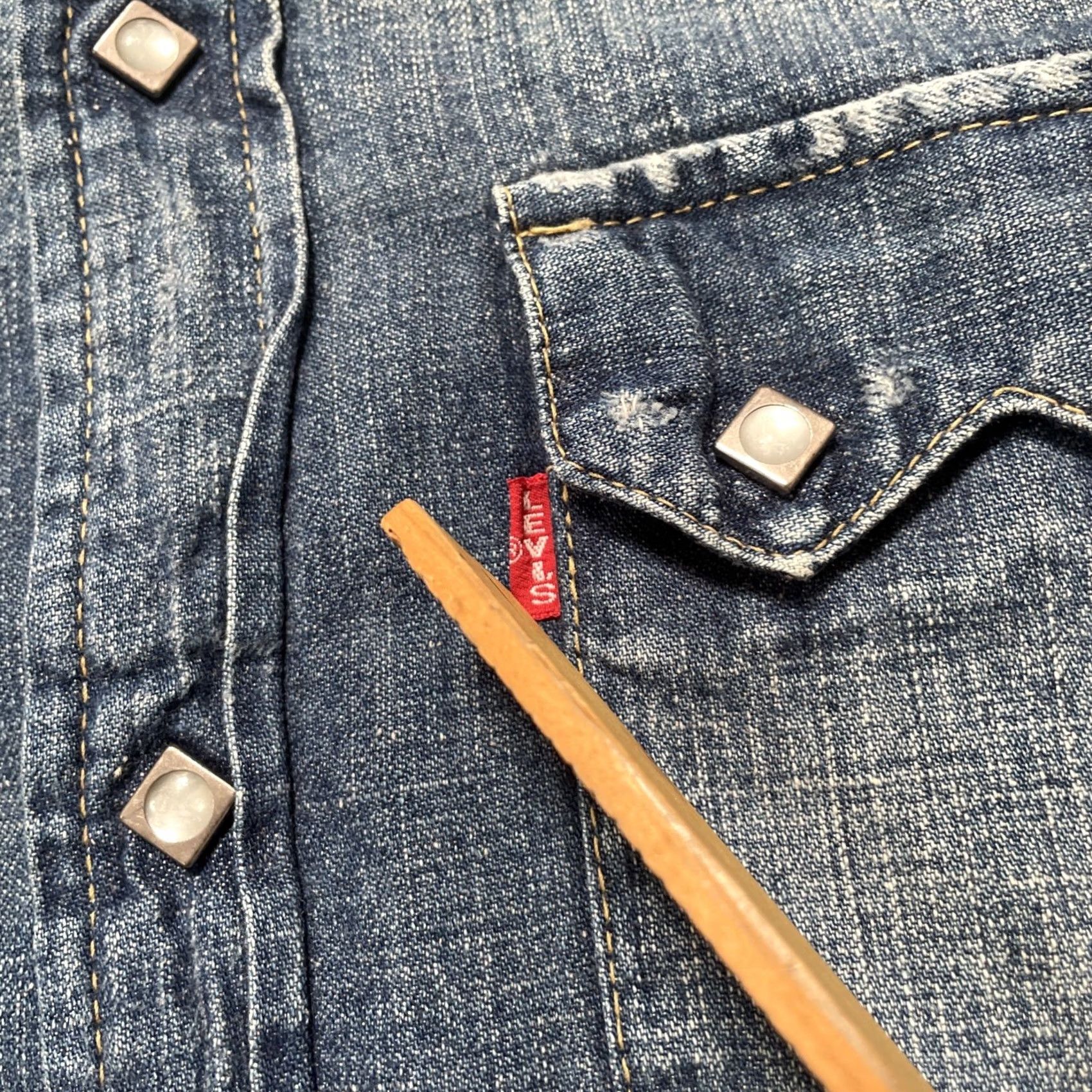 Levi's Levis Big E Sawtooth LVC Japan Vintage Style Western Denim Shirt 38 Size US M / EU 48-50 / 2 - 3 Thumbnail