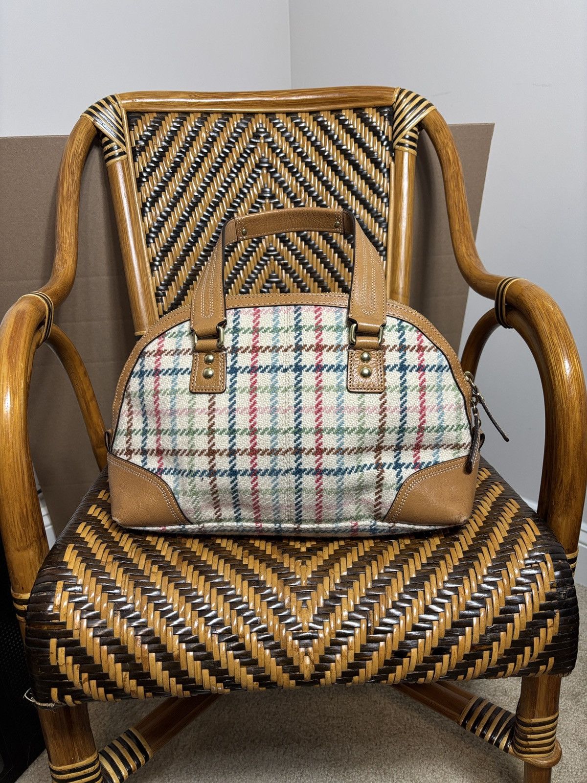 Coach Vintage Coach F13990 Tattersall Plaid Handbag Size ONE SIZE - 3 Thumbnail