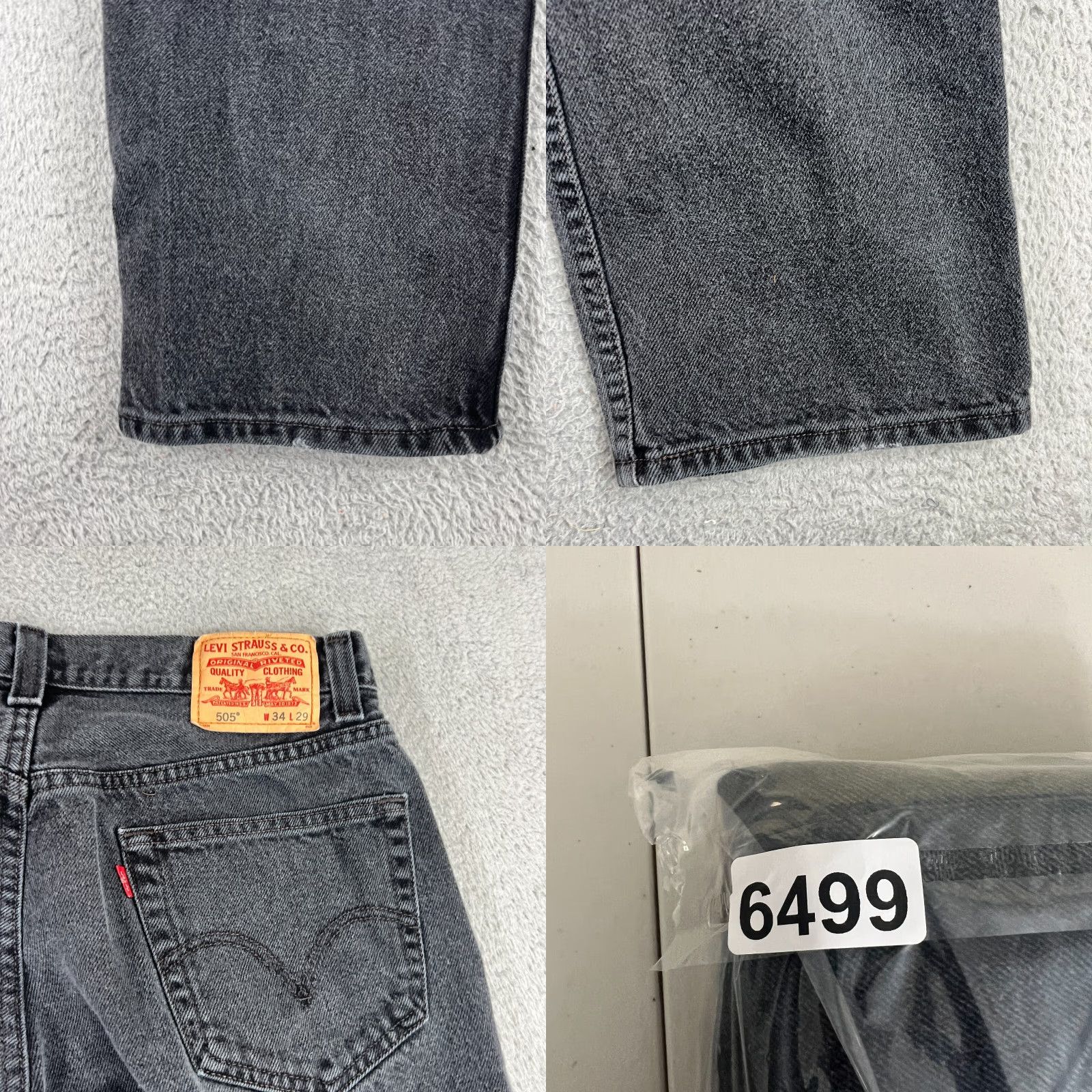 Levi's VINTAGE Levi's 505 Jeans Men's Medium Fit 34 Black Denim Straight Leg Grunge 90s Size US 34 / EU 50 - 8 Thumbnail