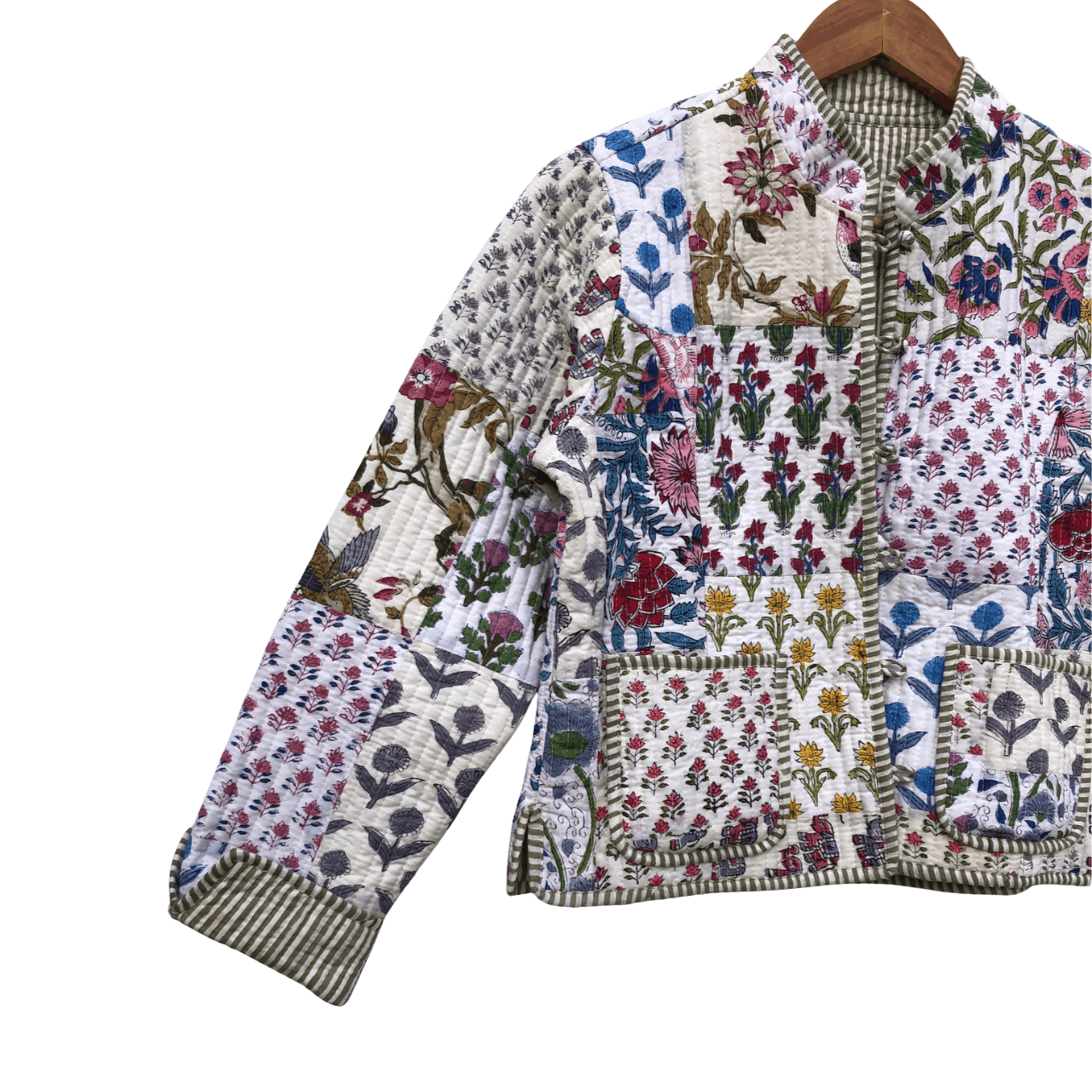 Vintage Floral Print Quilted Jacket Vintage Short Jackets Size S / US 4 / IT 40 - 3 Thumbnail