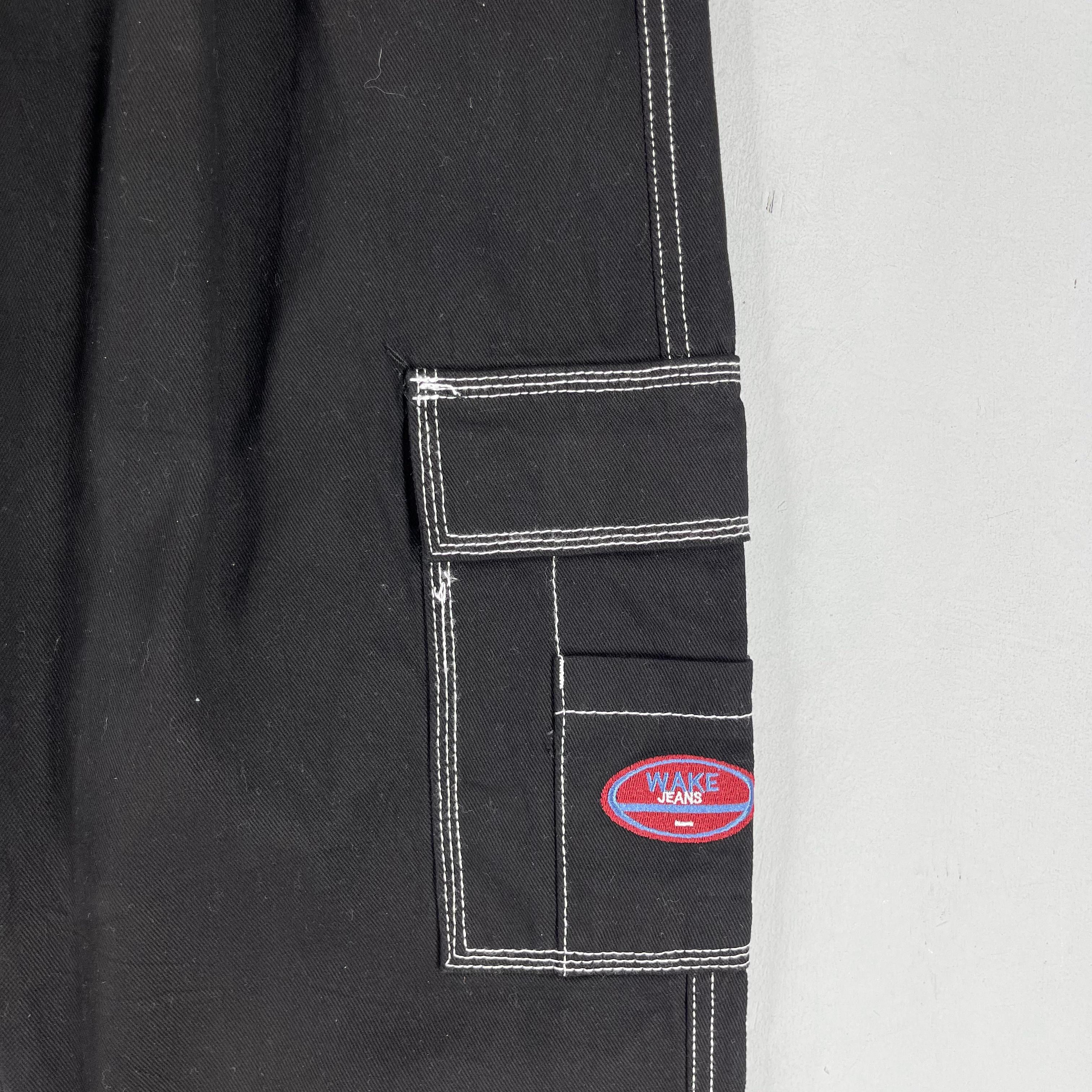 Japanese Brand Vintage Wake Jeans Baggy Hip Hop Multi Pocket Cargo Pant Size 26" / US 2 / IT 38 - 4 Thumbnail