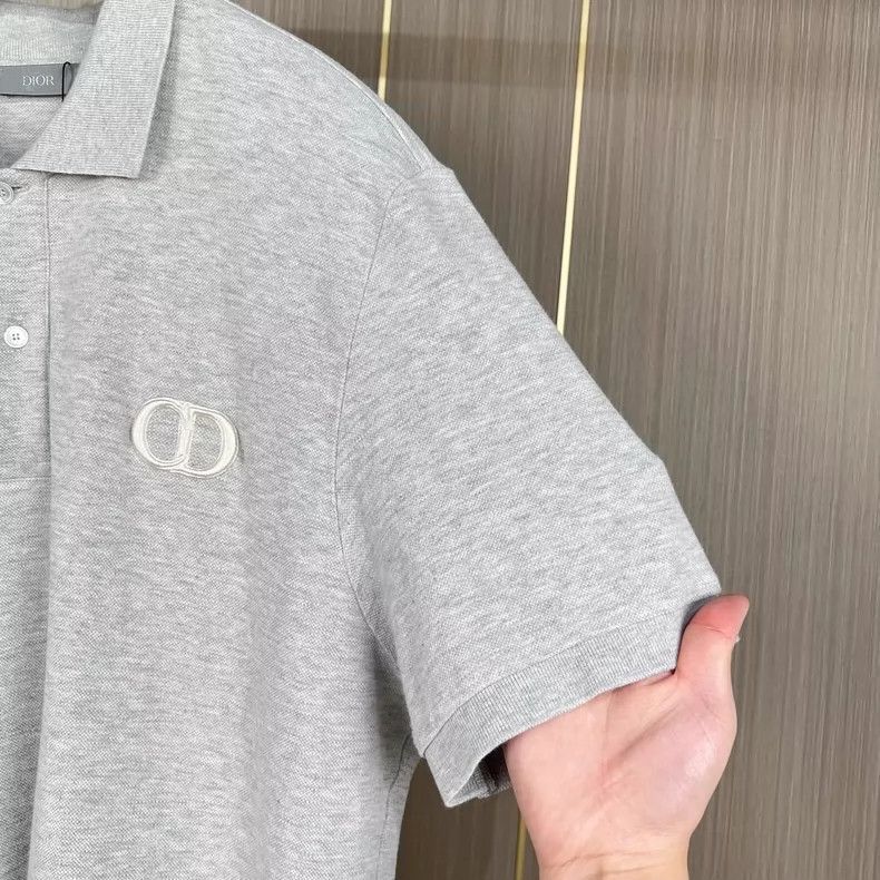 Dior Dior Gray Embroidered CD Letter Polo Shirt-2506 Size US XXL / EU 58 / 5 - 4 Thumbnail