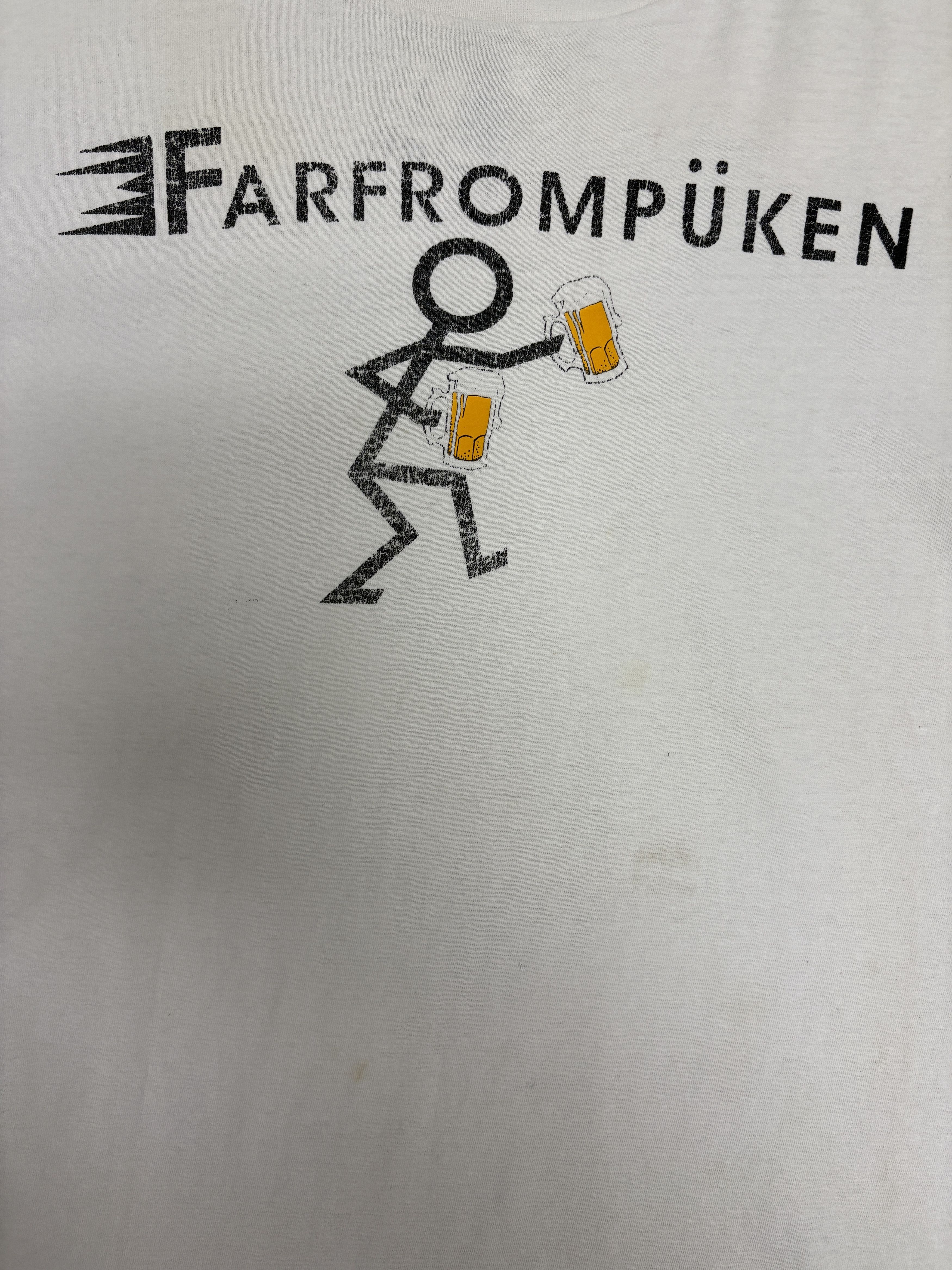 Vintage Farfrompüken Funny Alcohol Vintage White T-Shirt Tee Size US L / EU 52-54 / 3 - 2 Thumbnail