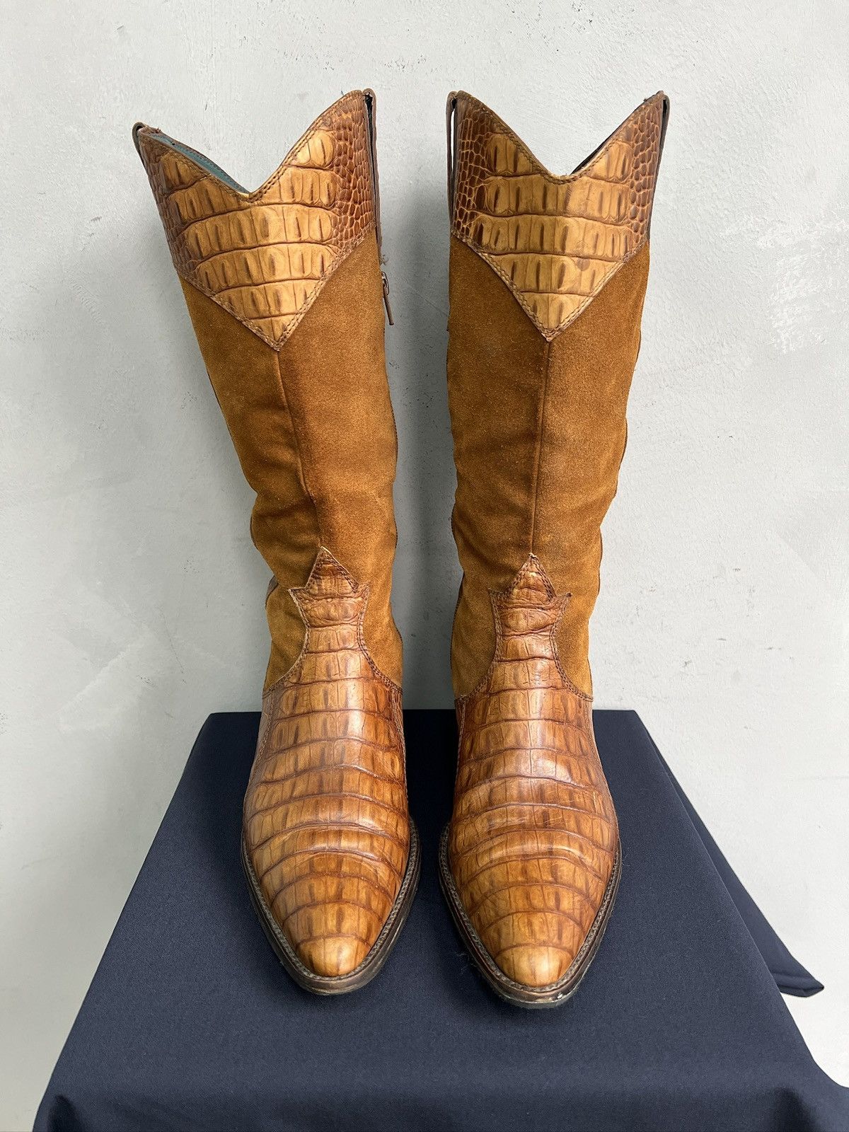 Sancho Boots Crocodile pattern 90s western leather boots japanese style Size US 7 / EU 40 - 5 Thumbnail