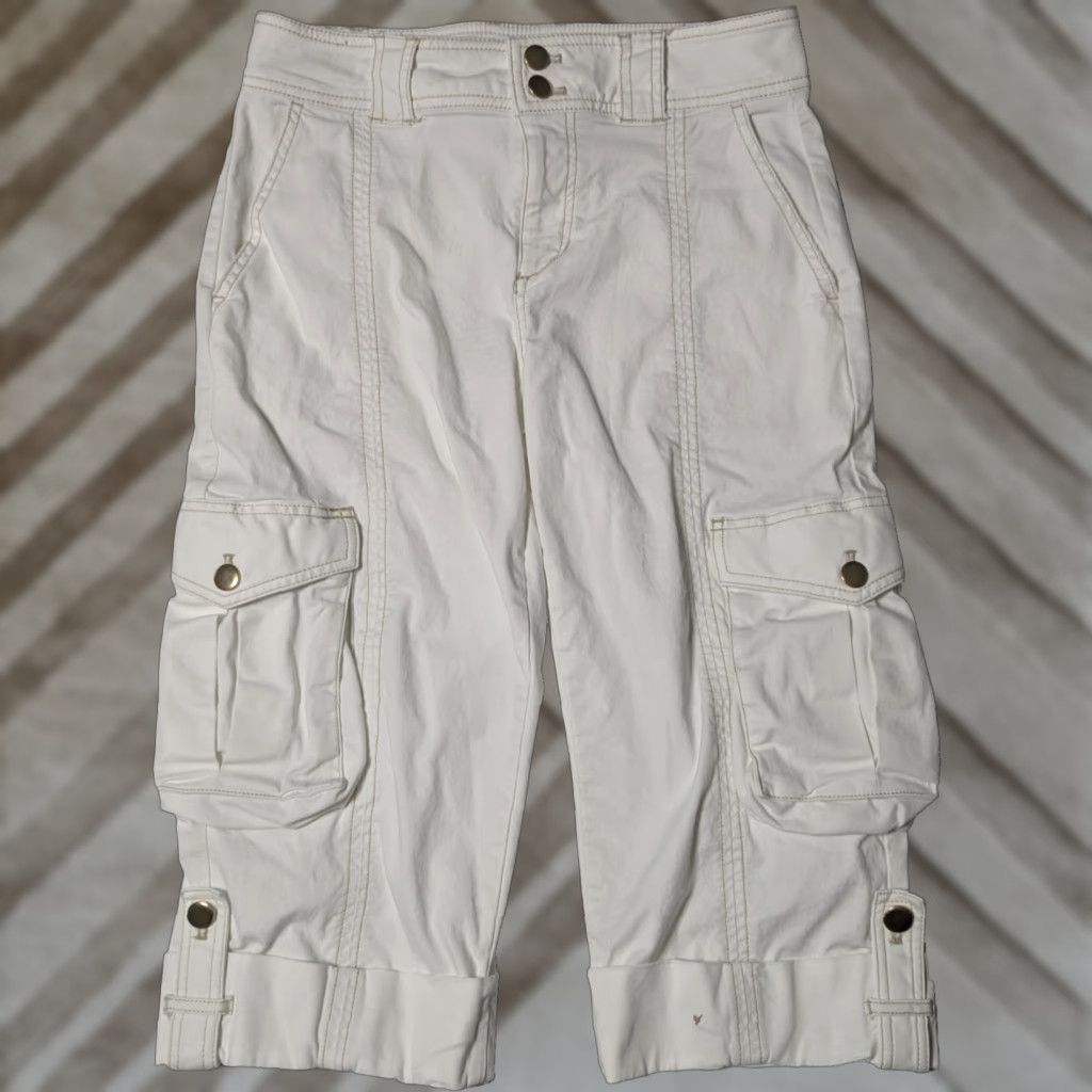 Anthropologie Maeve by Anthropologie Top-Stitched Utility Cropped Pants White Women 2P Cropped Pants Womens 2P White Maeve by Anthropologie Size 26" / US 2 / IT 38 - 1 Thumbnail