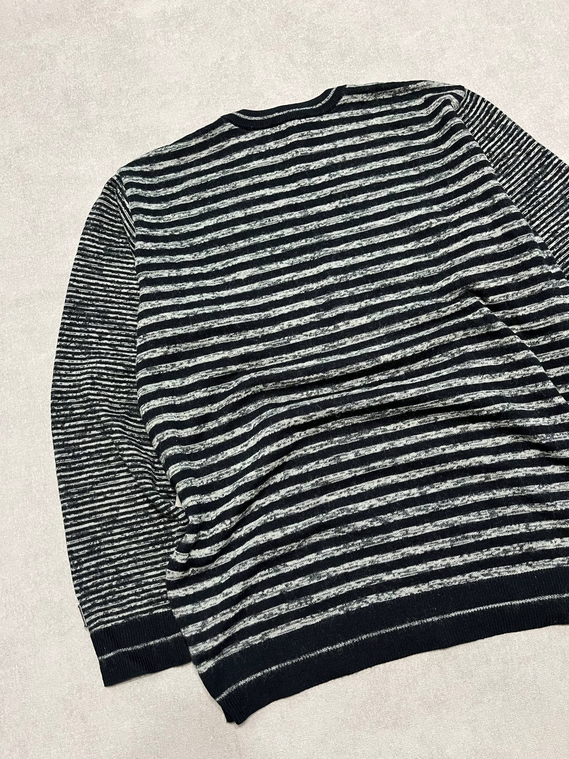 Carlo Colucci Carlo Colucci Mens Sweater Pullover Striped Black Vintage Size US XL / EU 56 / 4 - 7 Thumbnail