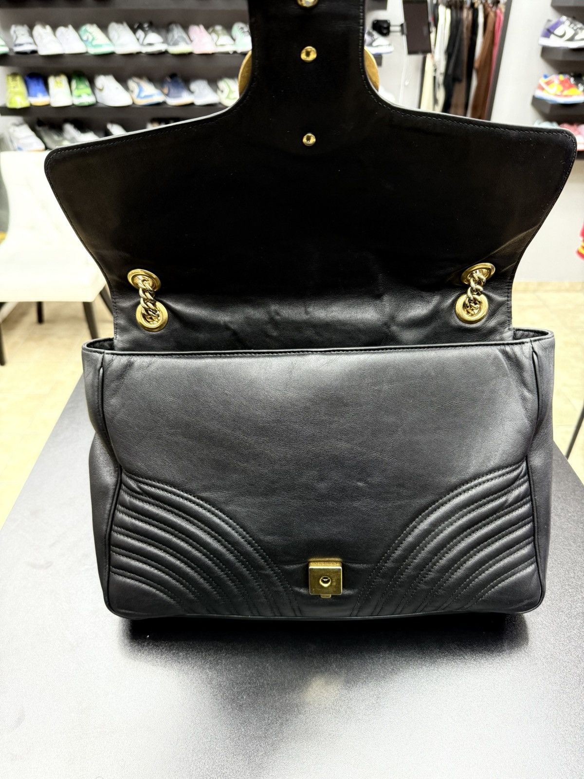 Gucci Gucci Matelasse GG Marmont Flap Bag Matelasse Leather LARGE Size ONE SIZE - 12 Thumbnail
