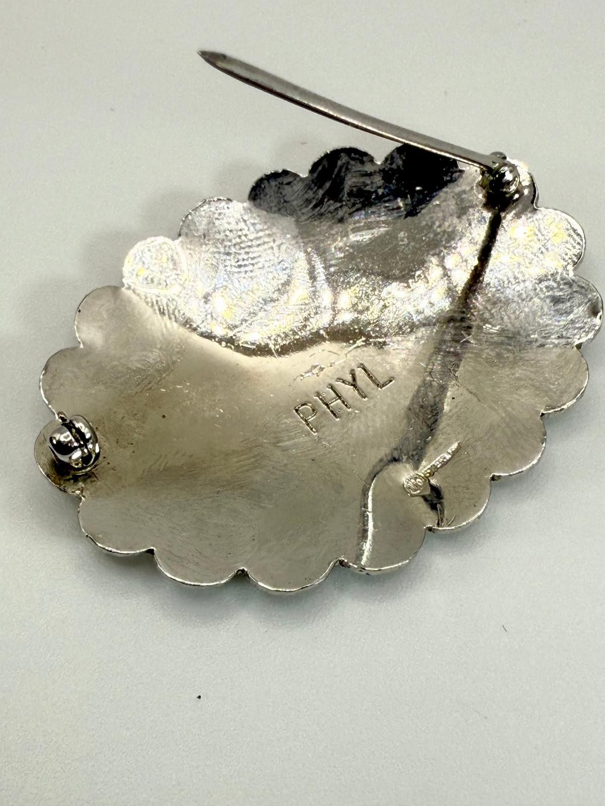 Vintage 70's Gold Filled Floral Engraved Concho Brooch Size ONE SIZE - 3 Thumbnail