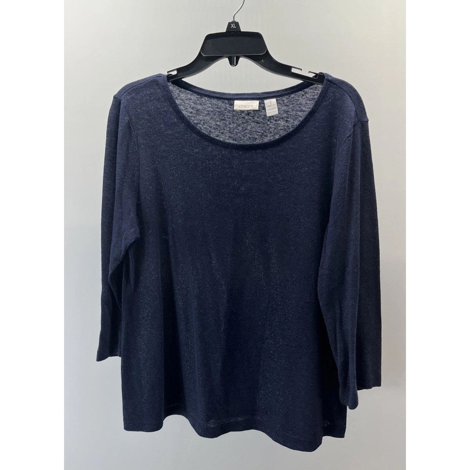 Chicos Chicos Size 1 Linen Blend Sweater Womens Medium Blue Size M / US 6-8 / IT 42-44 - 1 Thumbnail