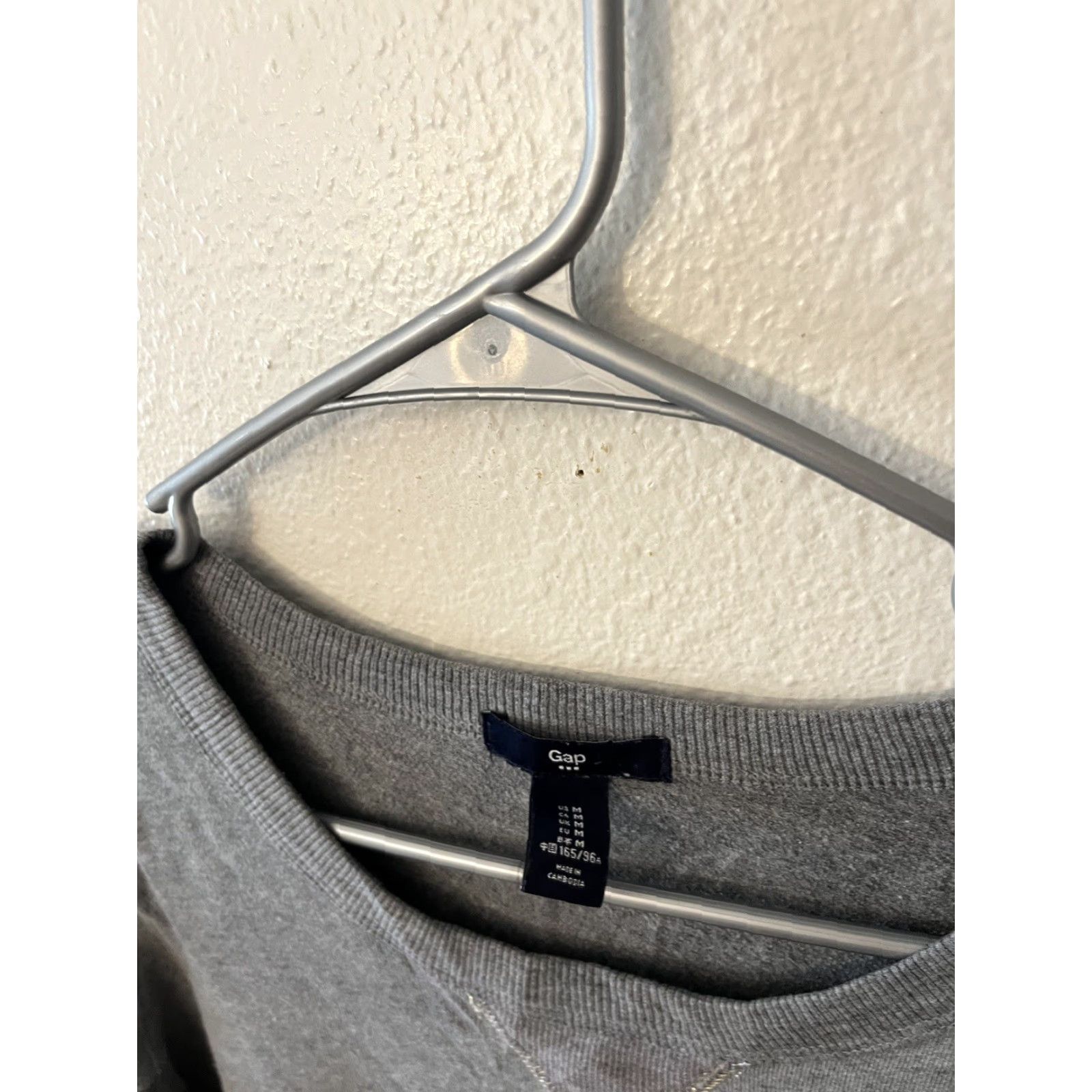 Gap Gap Dress M Gray 3/4 Sleeve Knit Pullover 100% Cotton Womens Size M / US 6-8 / IT 42-44 - 3 Thumbnail