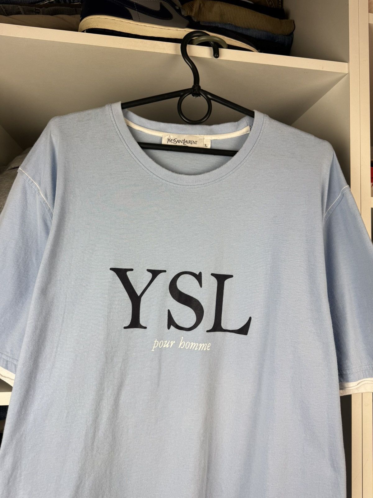 Yves Saint Laurent Yves Saint Laurent YSL Pour Homme Big logo T-shirt Size US XL / EU 56 / 4 - 2 Thumbnail