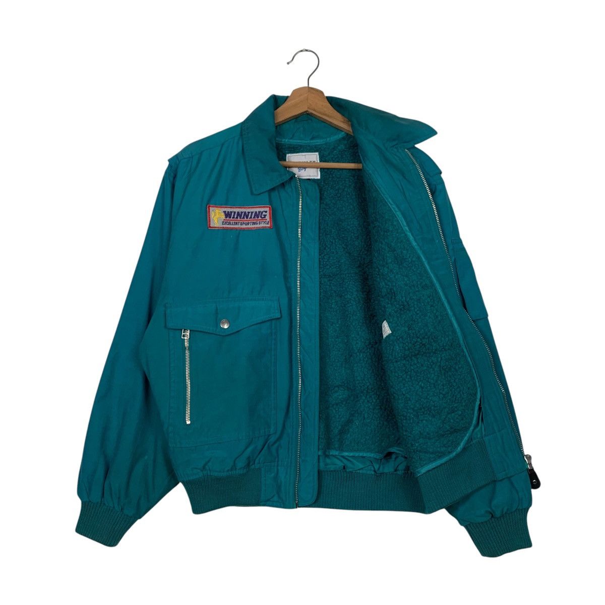 Vintage 90's YORKLET BOYS F1 Racing Team Sherpa Jacket #2489-C112 Size US S / EU 44-46 / 1 - 11 Thumbnail