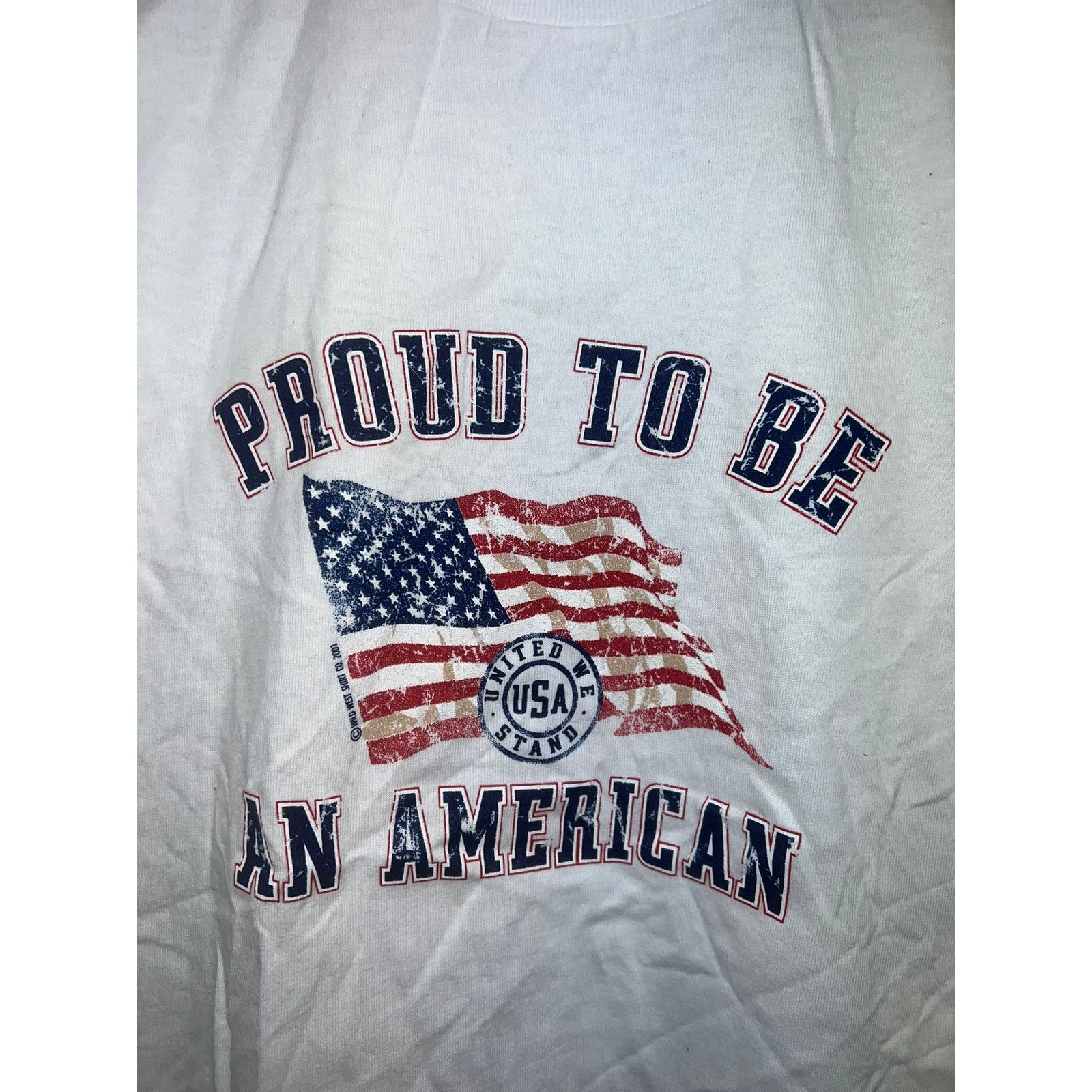 Jerzees Vintage America Shirt Proud To Be An American Flag USA Shirt Size US S / EU 44-46 / 1 - 2 Thumbnail