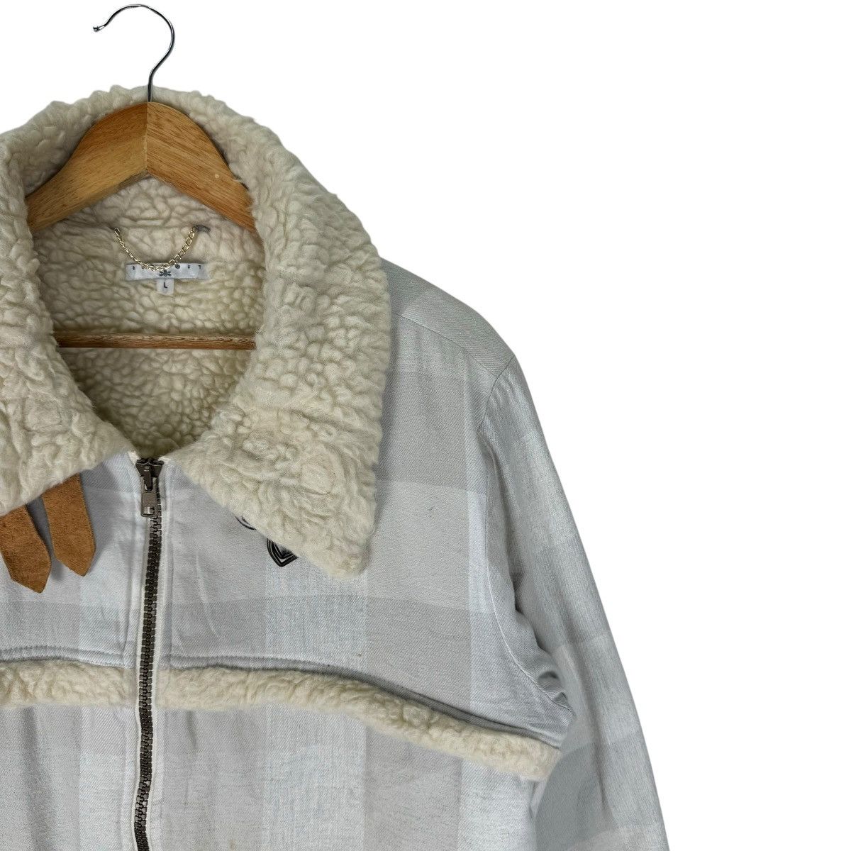 Japanese Brand ☀️BURNOUT STRIPED SHERPA WINTER JACKET Size US L / EU 52-54 / 3 - 7 Thumbnail