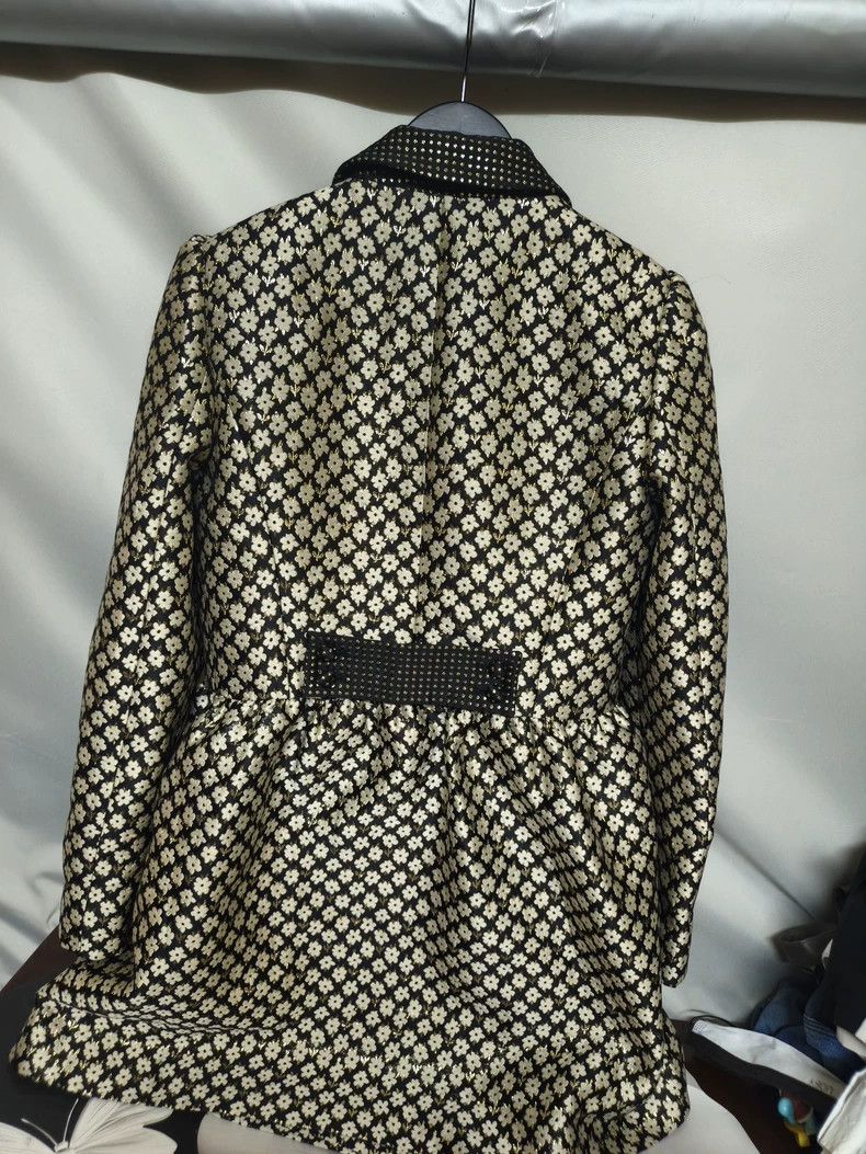 Valentino Valentino A jacquard jacket with small black flowers Size L / US 10 / IT 46 - 2 Thumbnail